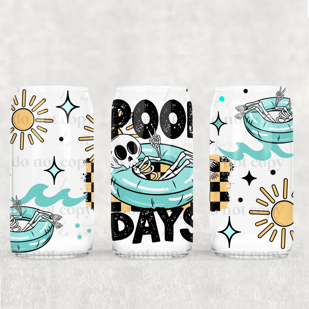 0768 pool days blue float (CSC) UV DTF WRAP