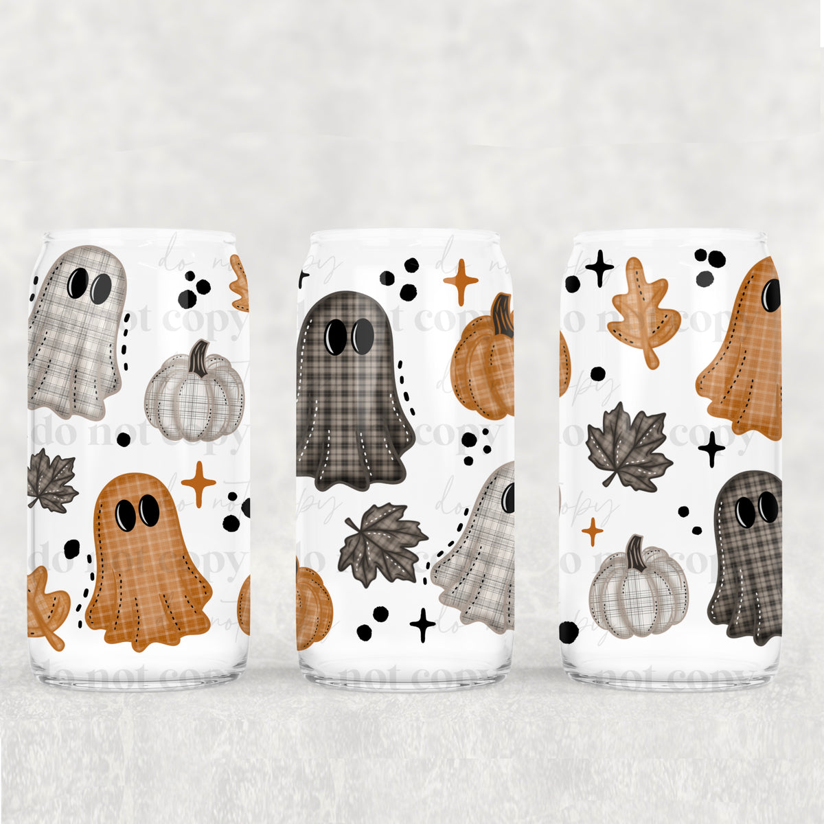 0772 plaid pumpkins and ghosts (CSC) UV DTF WRAP
