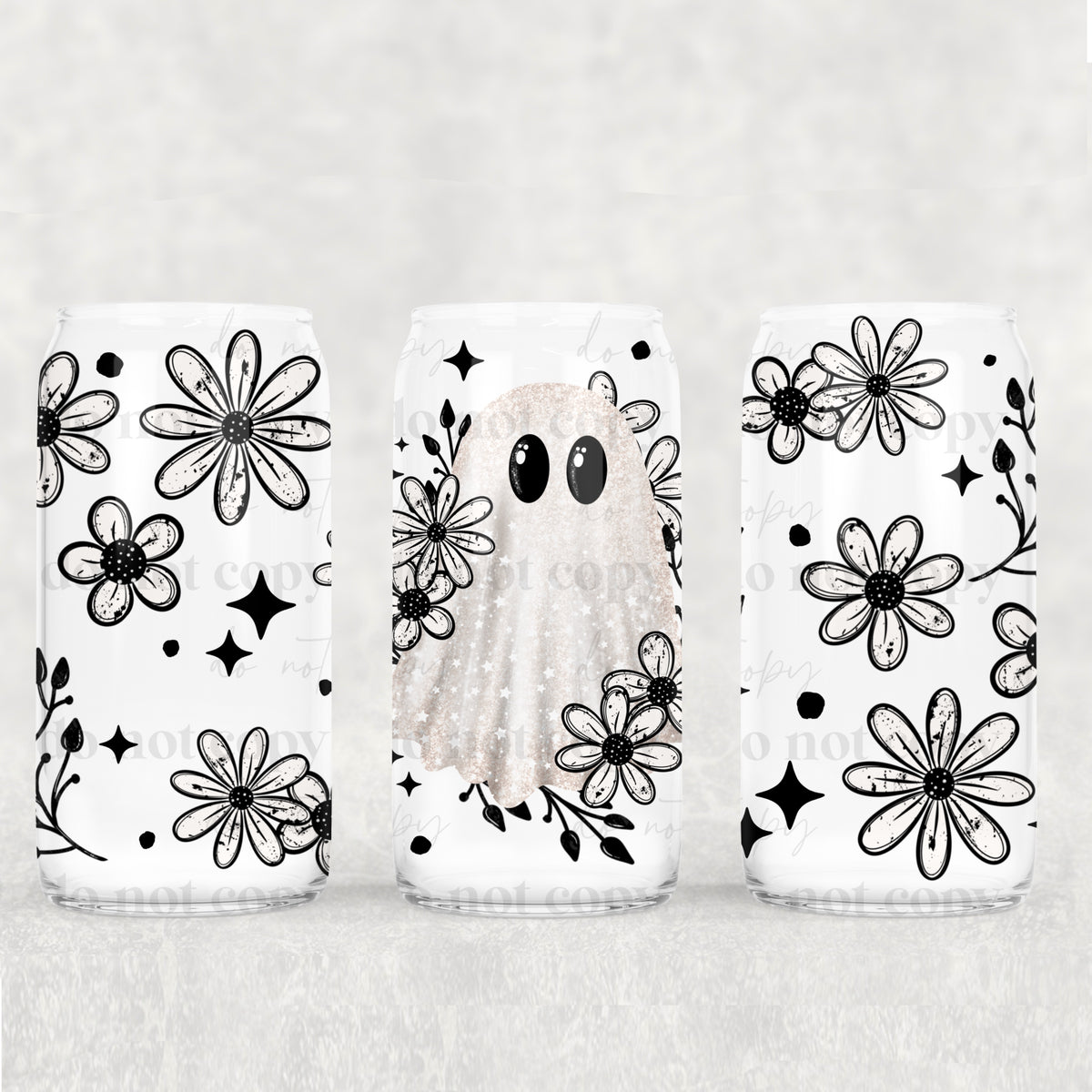 0820 ghost with white flowers (CSC) UV DTF WRAP