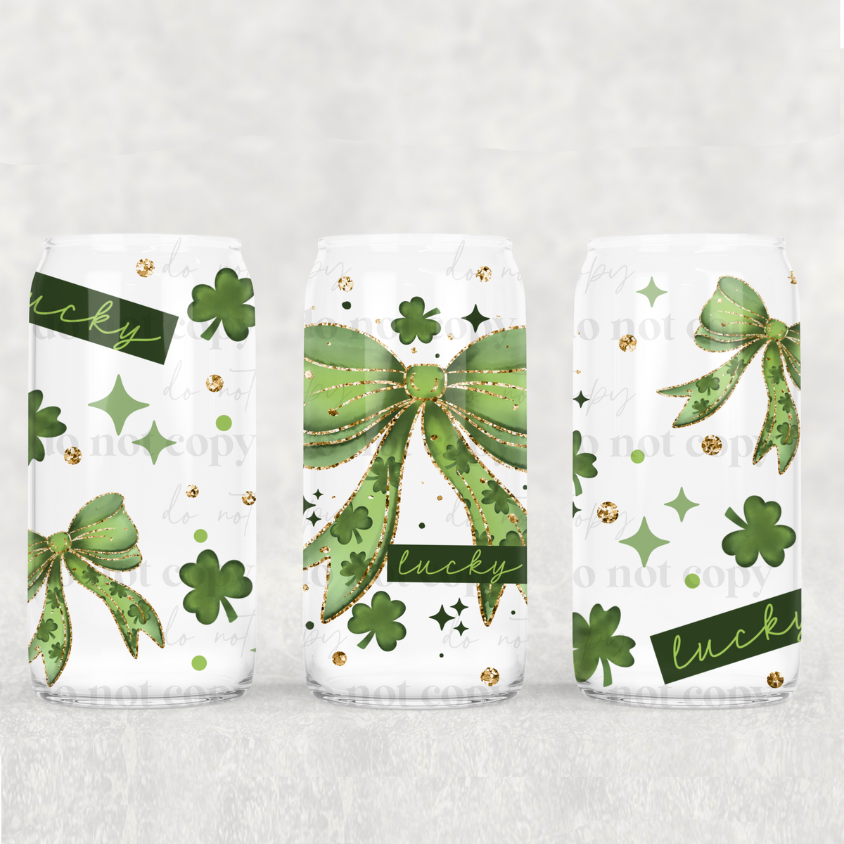 0829 lucky green bow (CSC) UV DTF WRAP