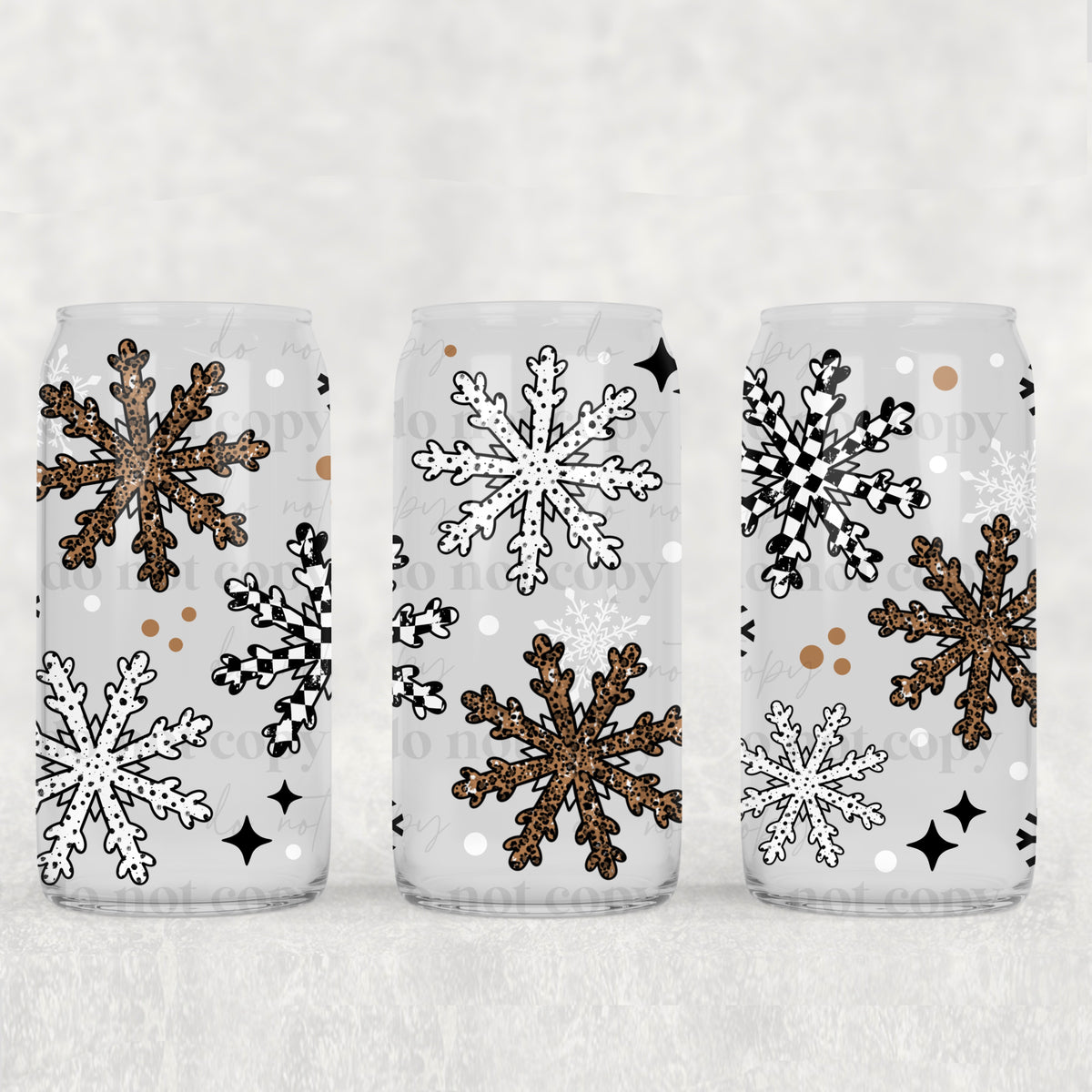 0834 printed snowflakes (CSC) UV DTF WRAP
