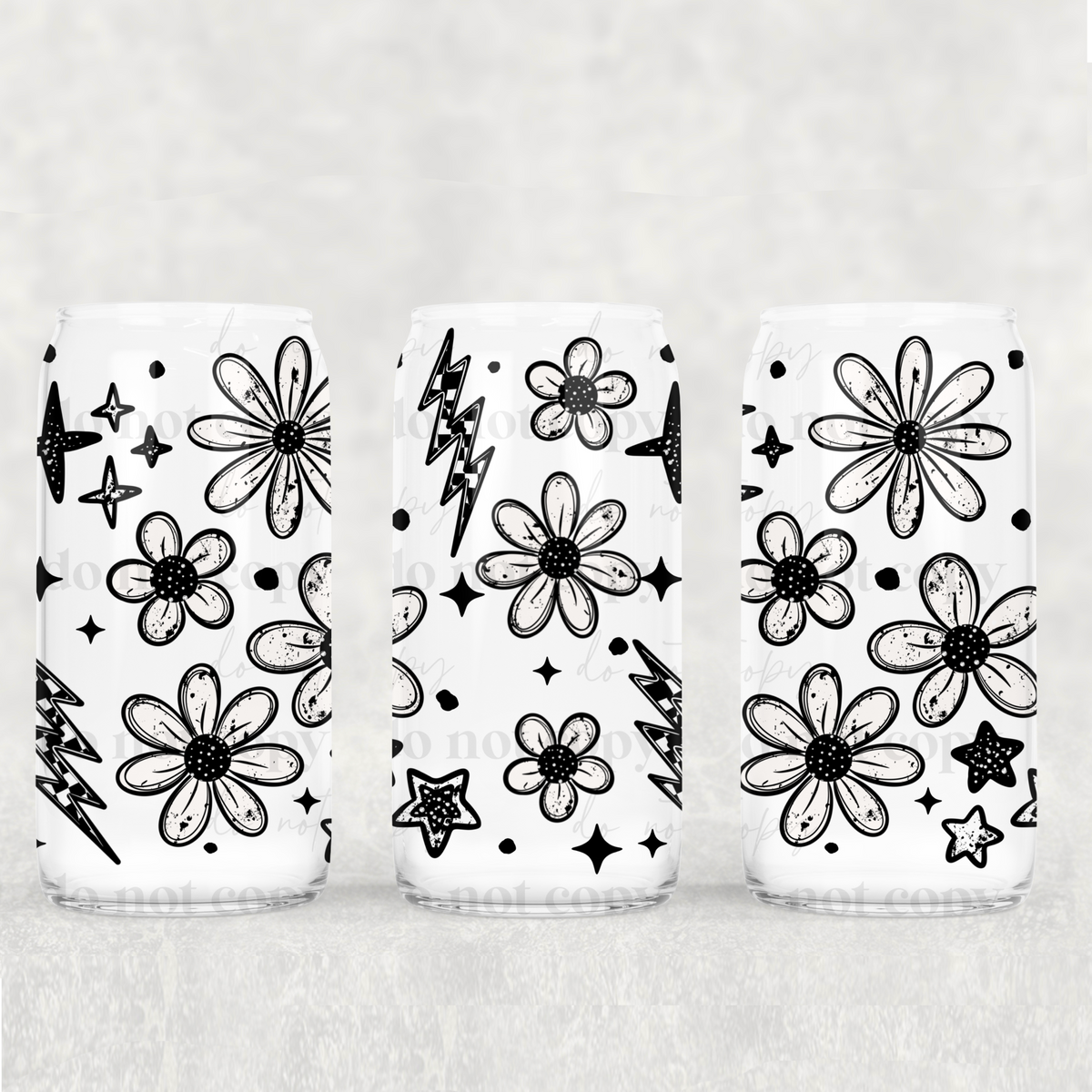 0840 white flowers (CSC) UV DTF WRAP