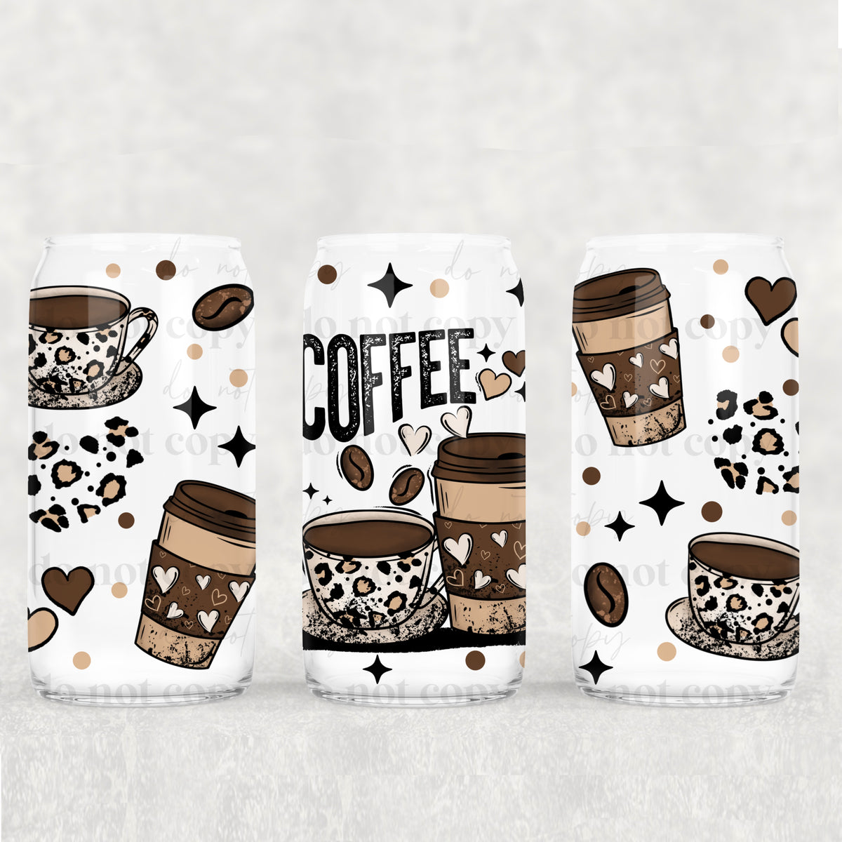 0844 leopard coffee (CSC) UV DTF WRAP