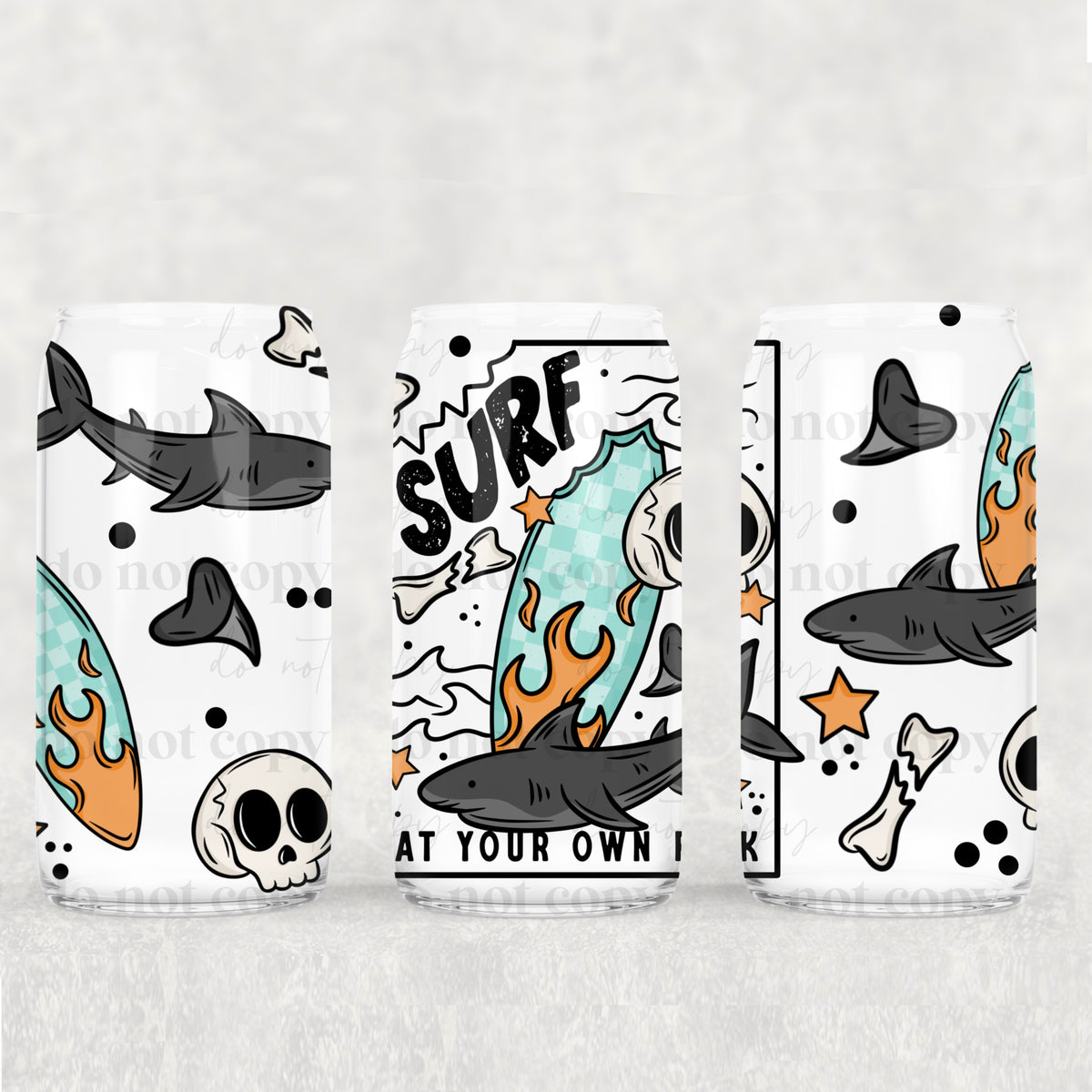 0888 surf at your own risk (CSC) UV DTF WRAP