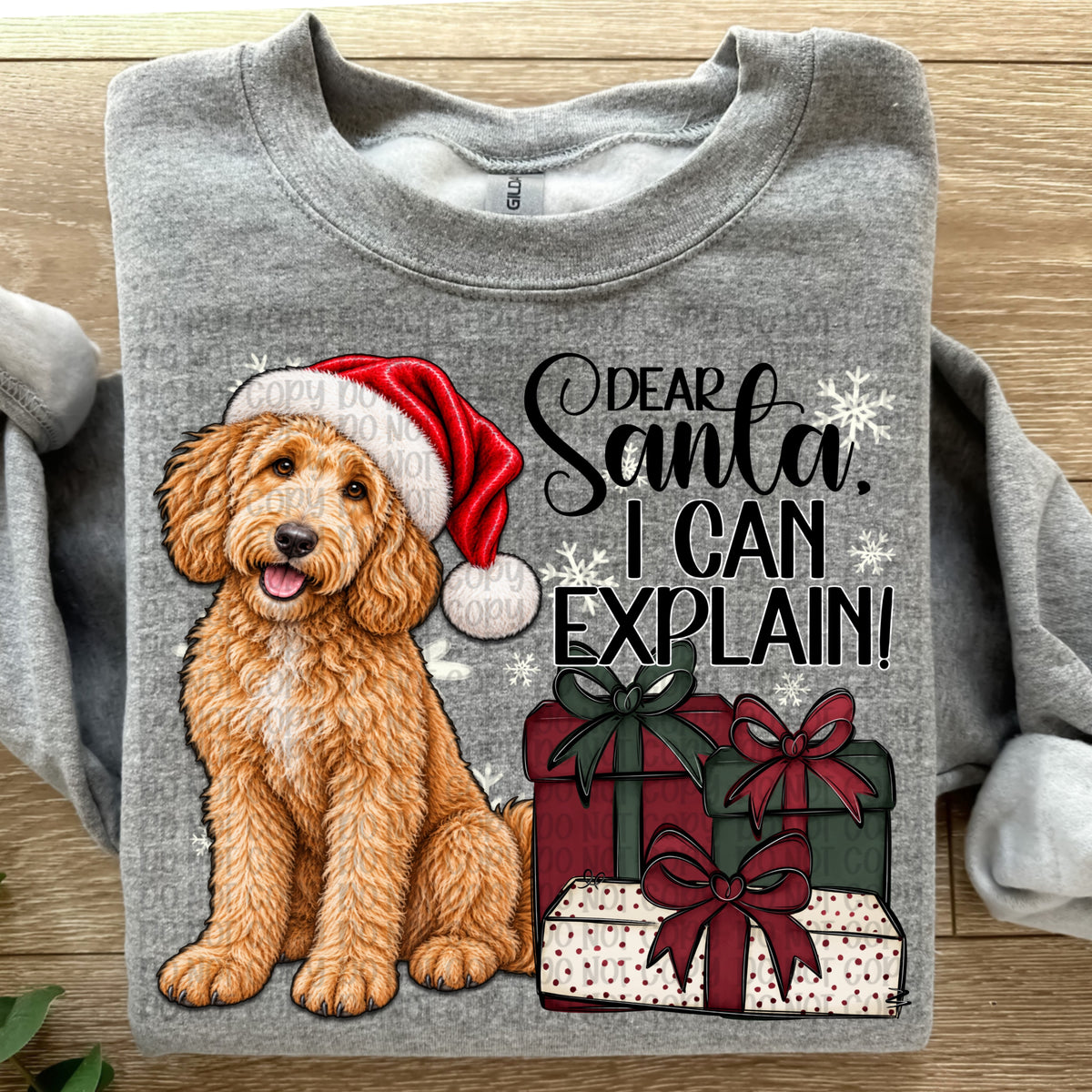 Dear santa I can explain goldendoodle (VP) DTF Transfer