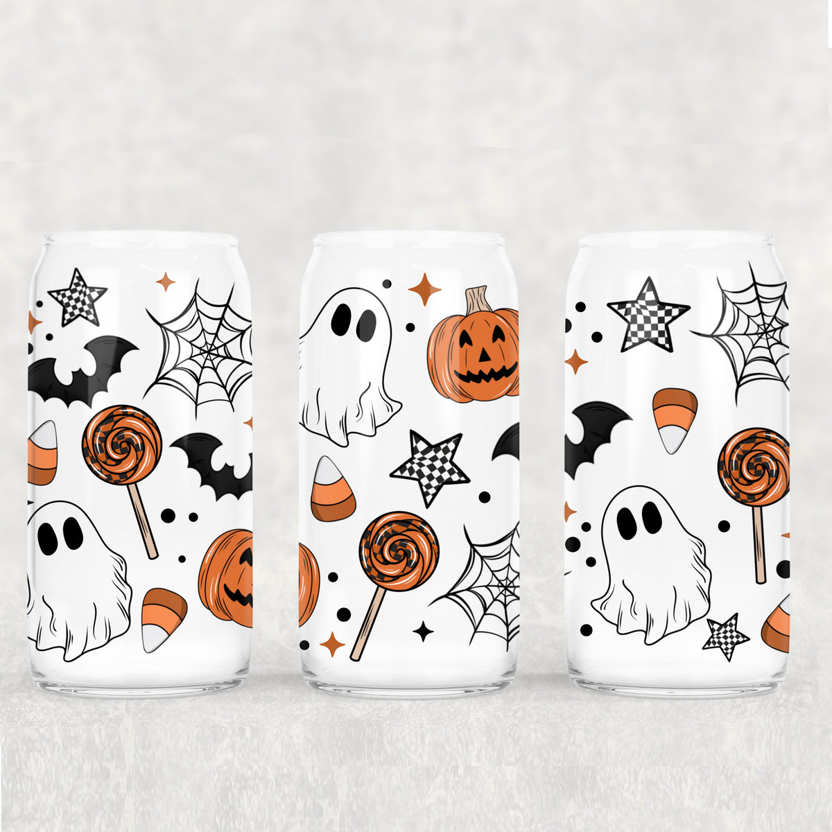 1019 halloween stuff checkered stars (CSC) UV DTF WRAP