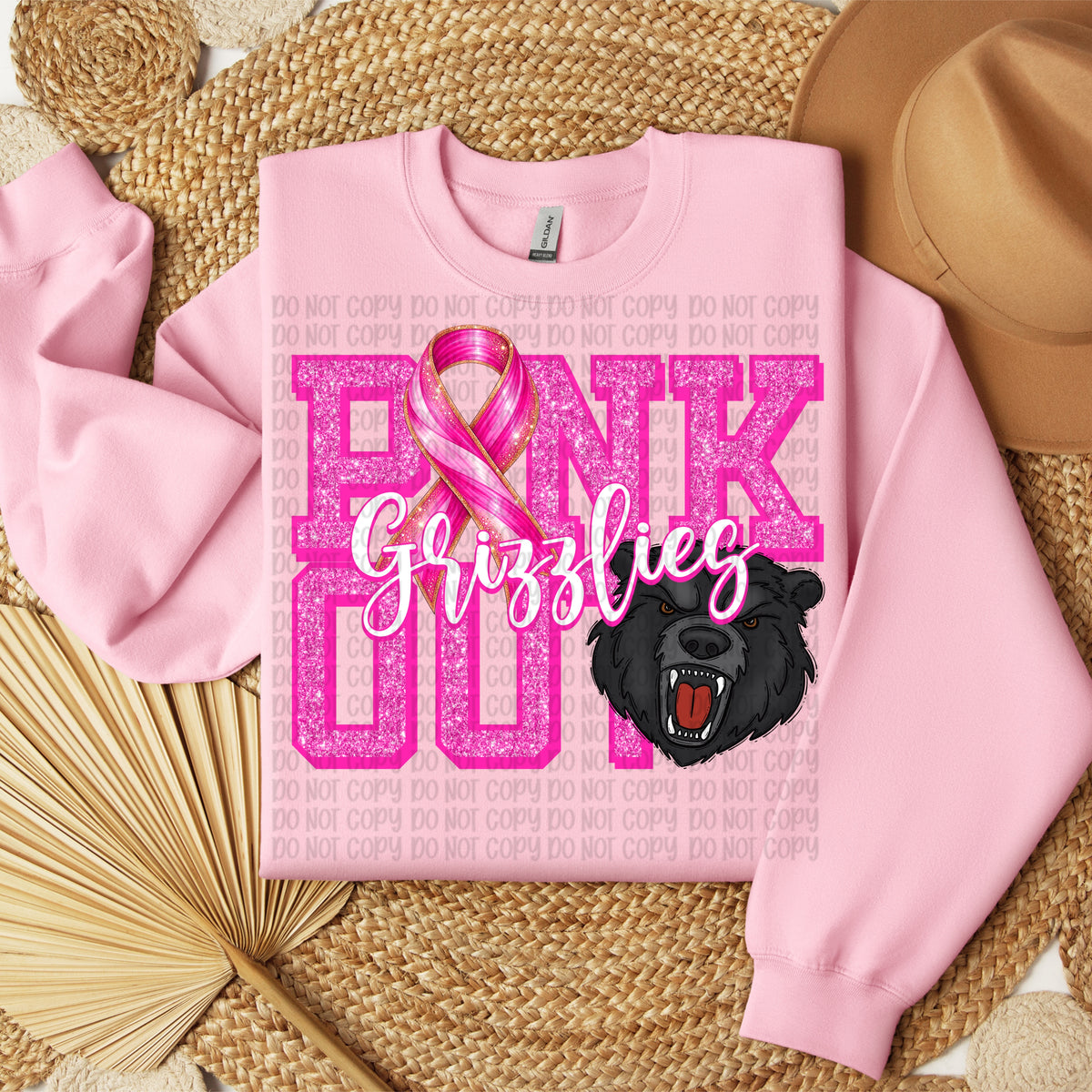 Pink Out Grizzlies BLACK (VP) DTF Transfer