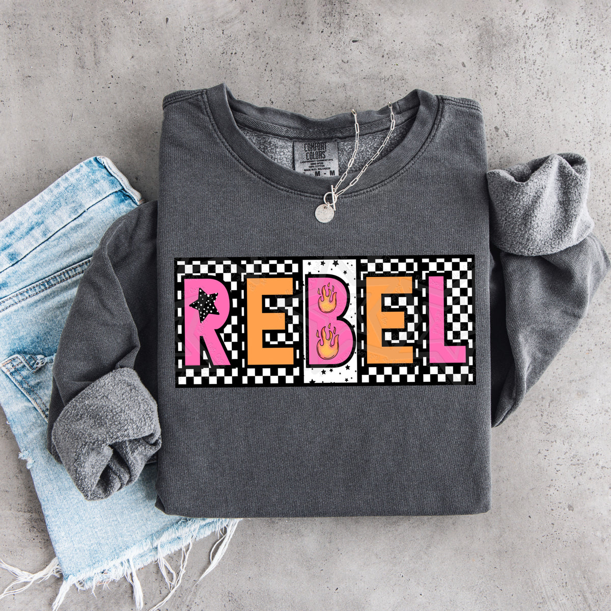Rebel pink and orange (Virgo) DTF Transfer