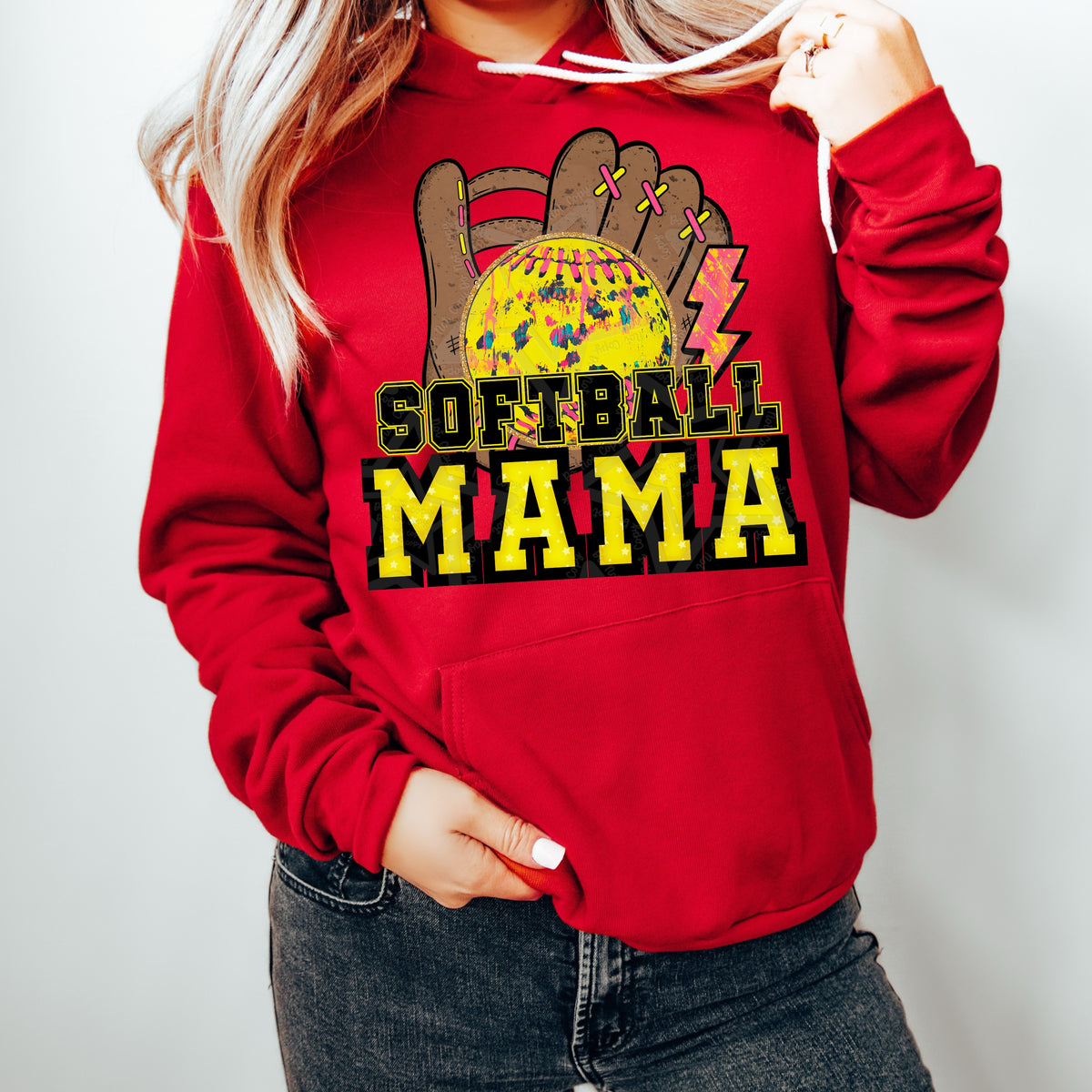 Softball mama glove and ball (Virgo) DTF Transfer