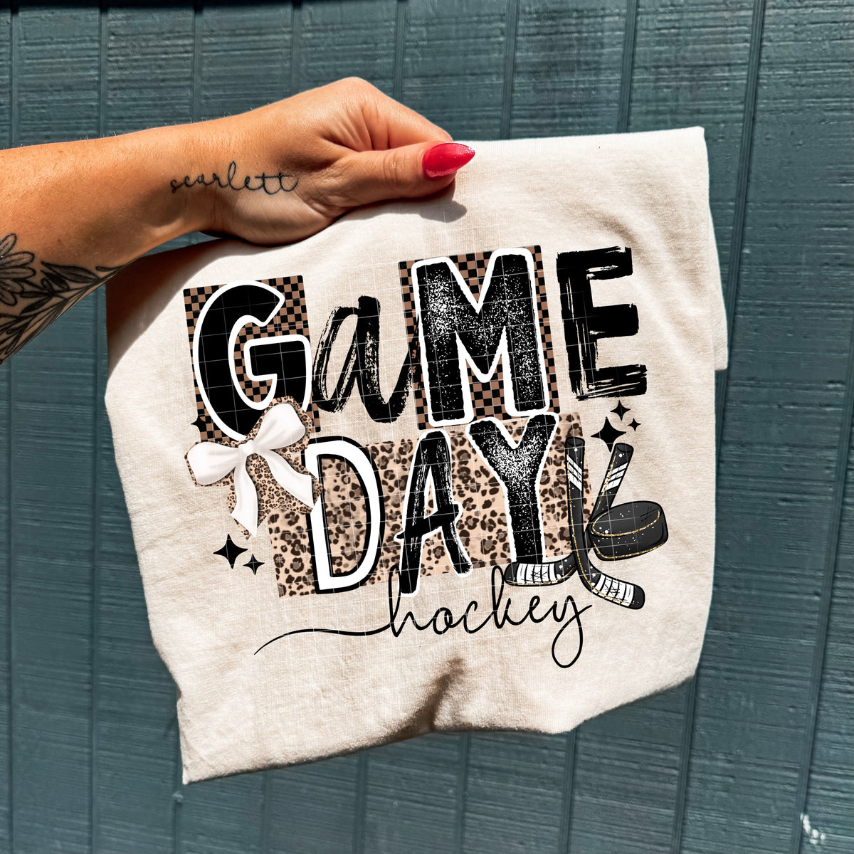 Game day hockey leopard print (CSC) DTF Transfer