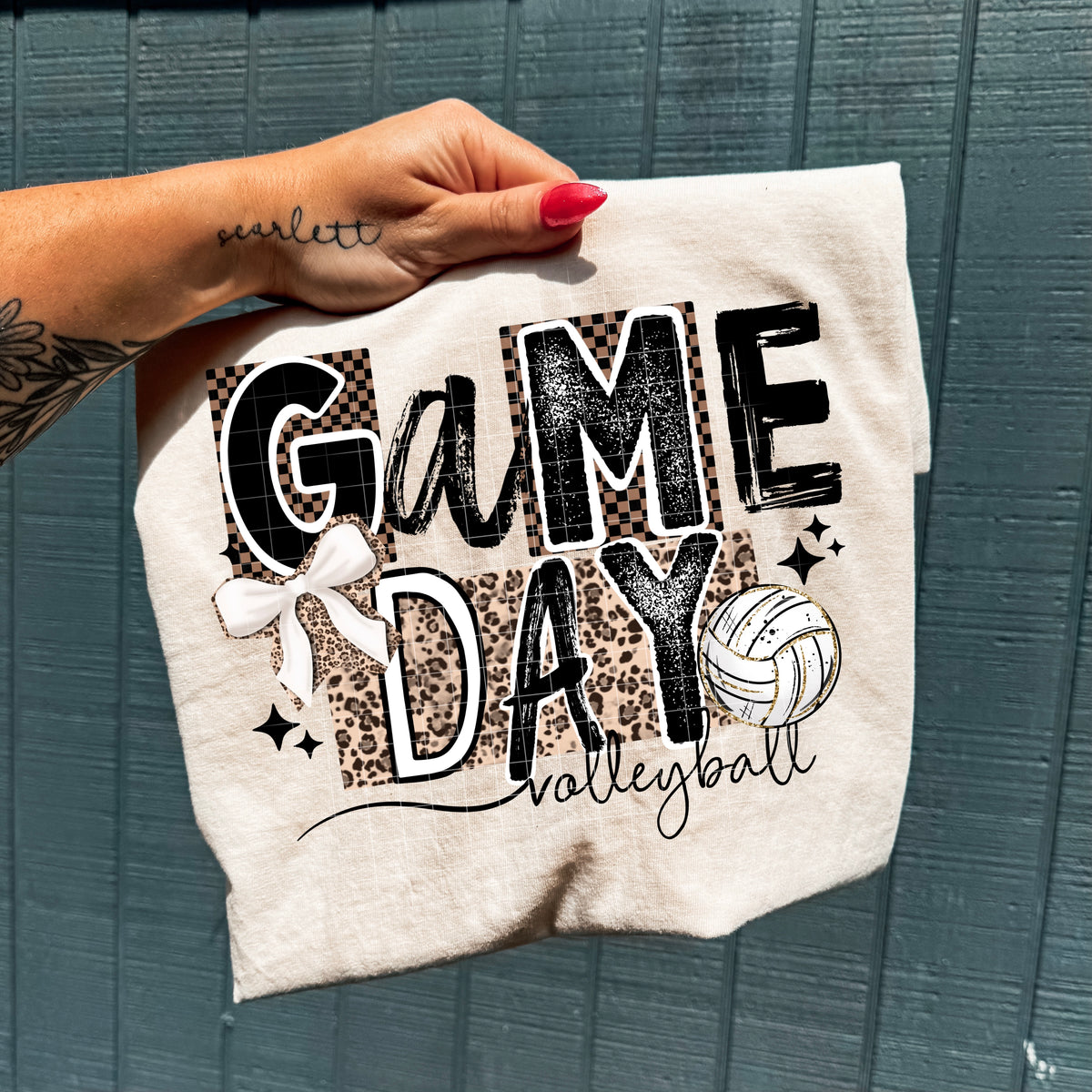 Game Day Volleyball leopard print (CSC) DTF Transfer