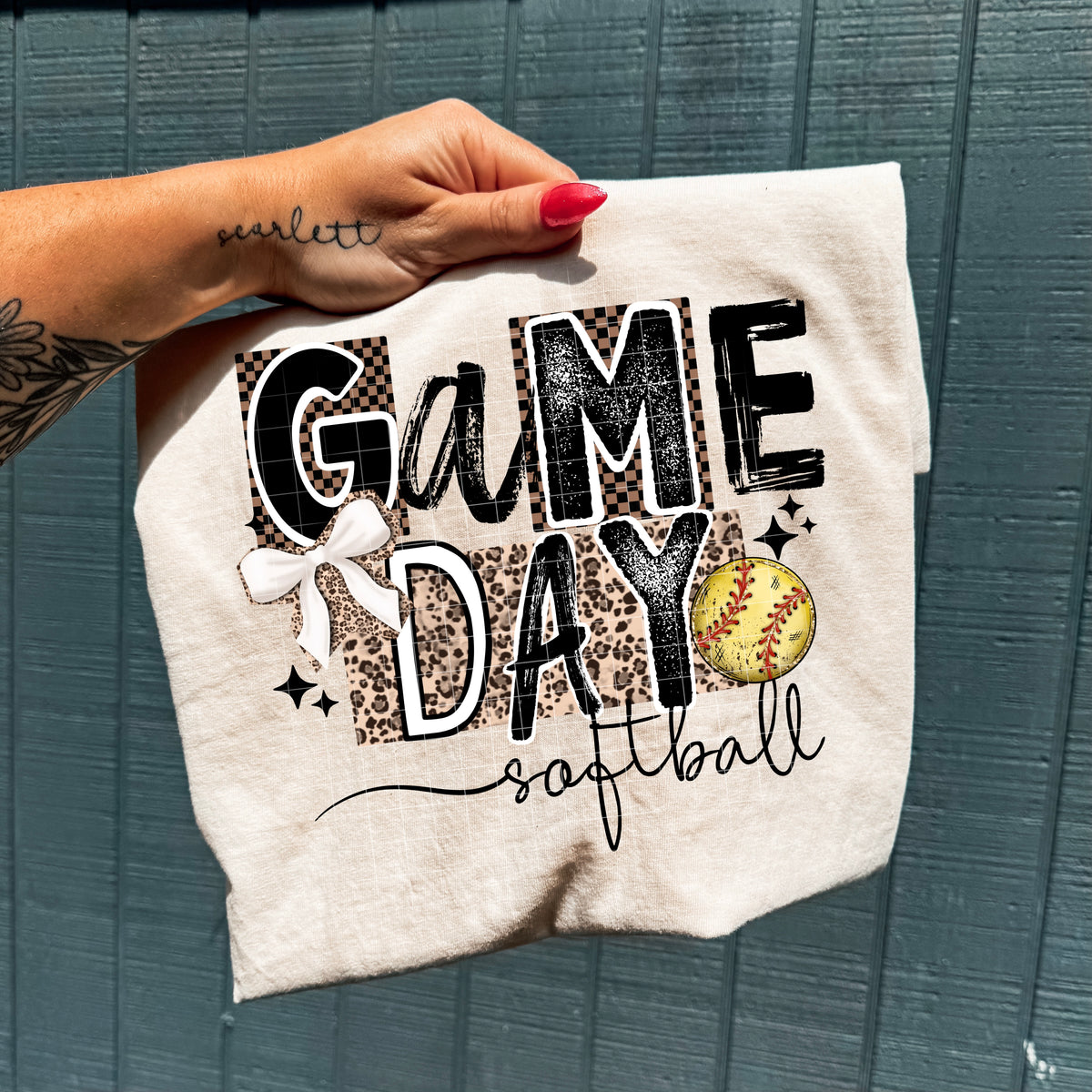 Game day softball leopard print (CSC) DTF Transfer