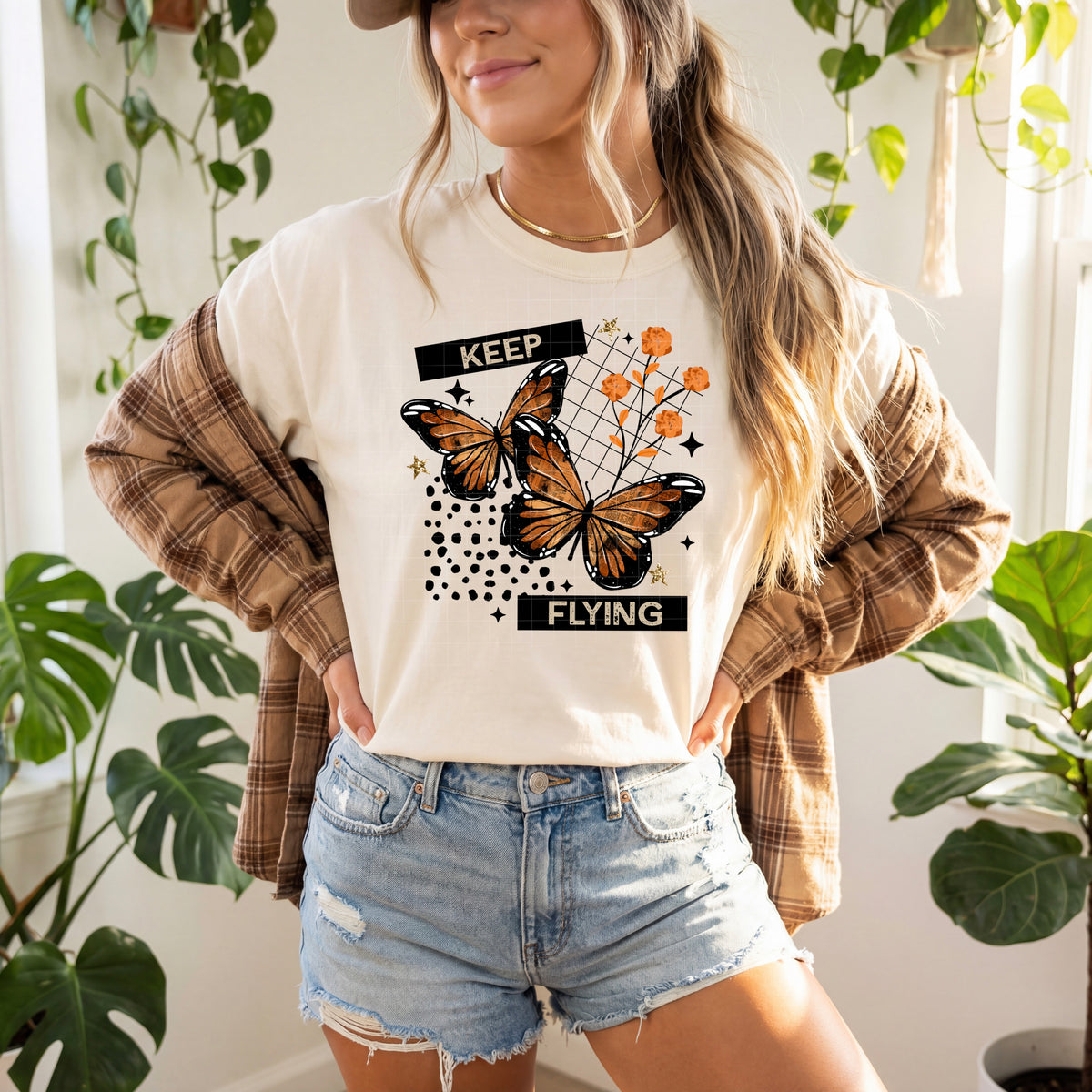 Keep flying butterflies (BLACK) (CSC) DTF Transfer
