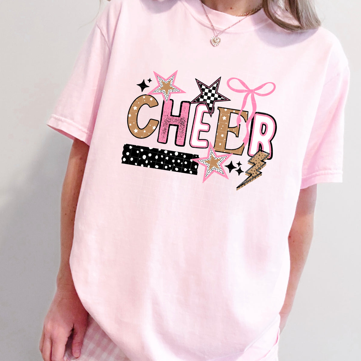 Cheer (Stars, bow, lightning bolt) (CSC) DTF Transfer