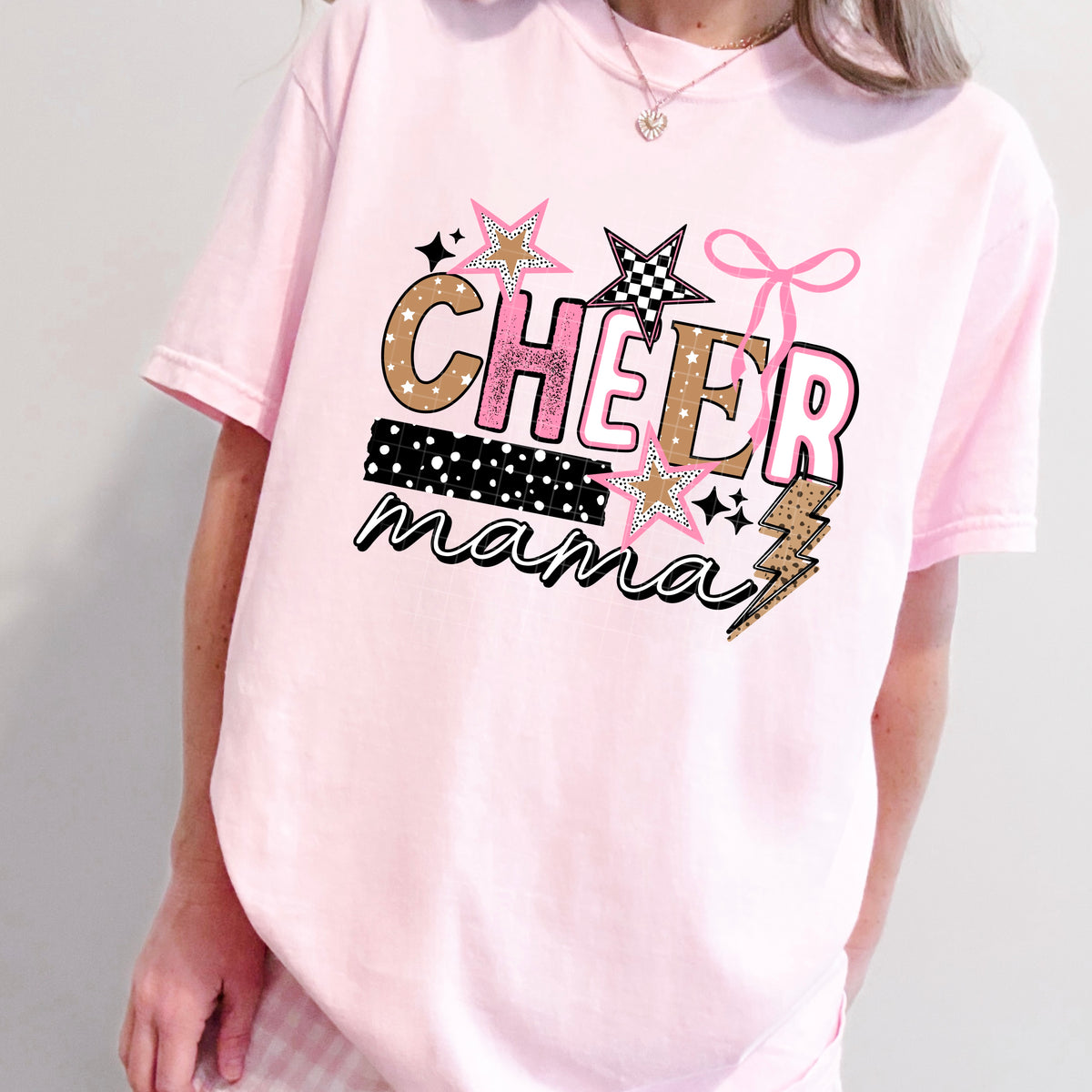 Cheer Mama (Stars, bow, lightning bolt) (CSC) DTF Transfer