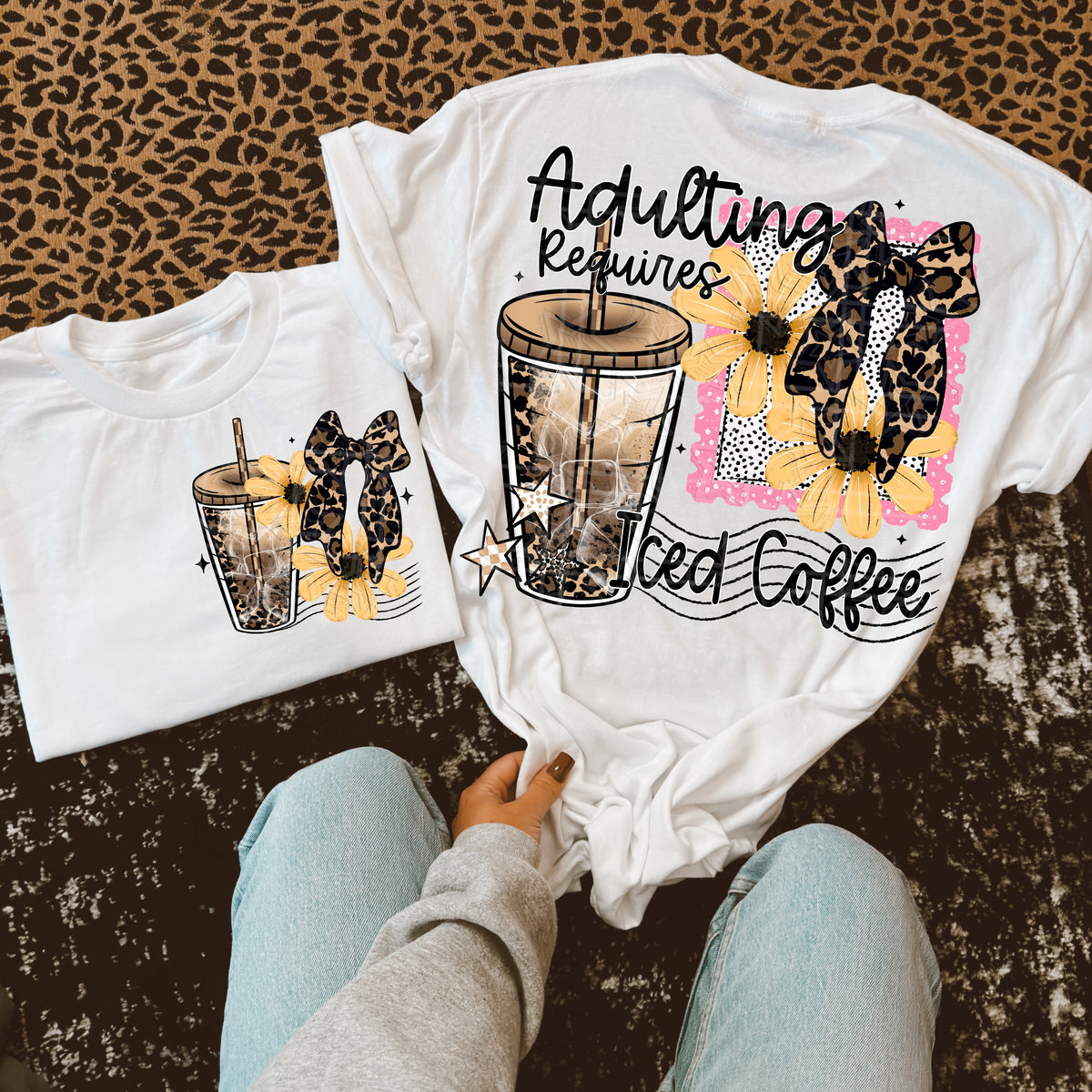 Adulting requires iced coffee (pocket only) (KAI) DTF TRANSFER