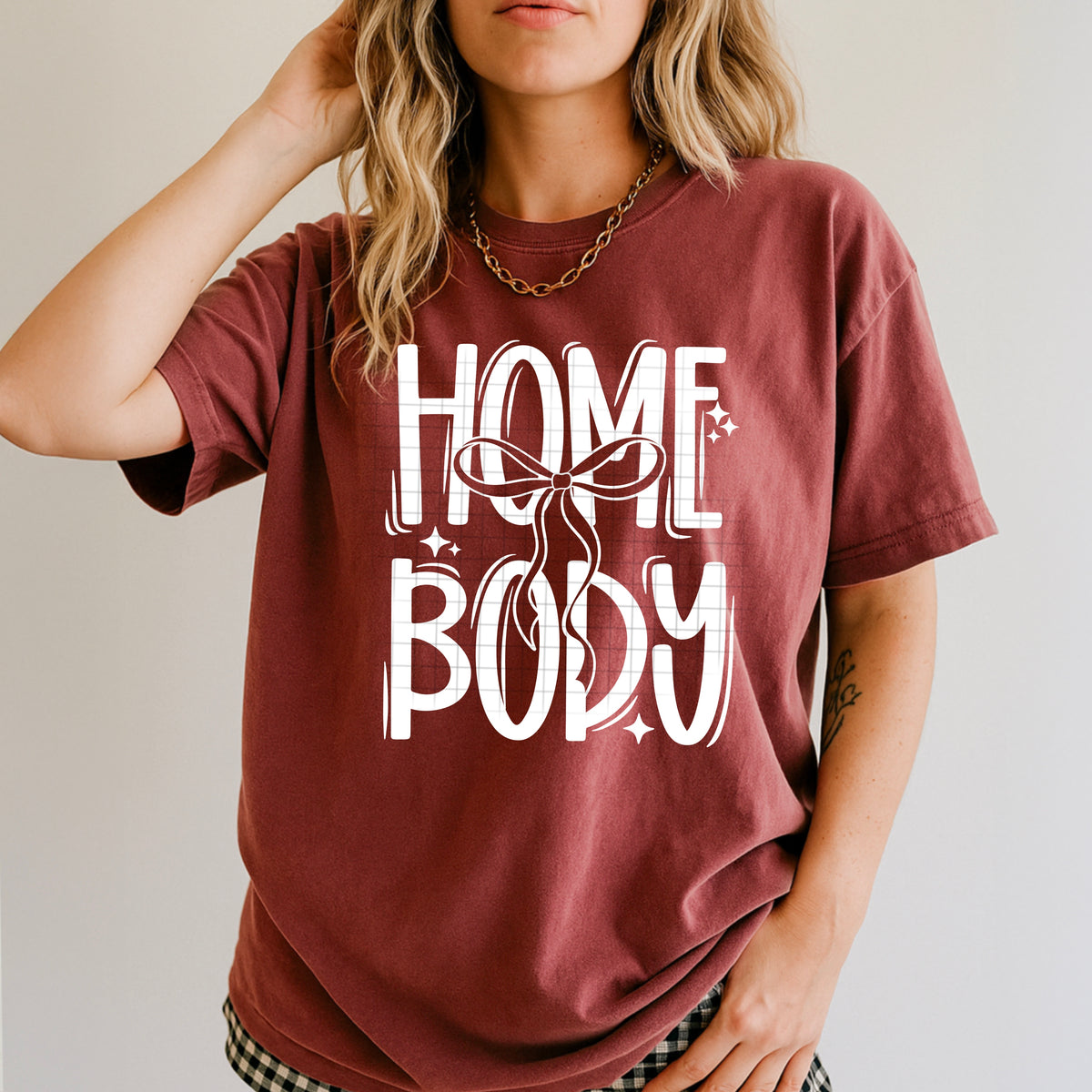 Homebody with bow WHITE (CSC) DTF Transfer