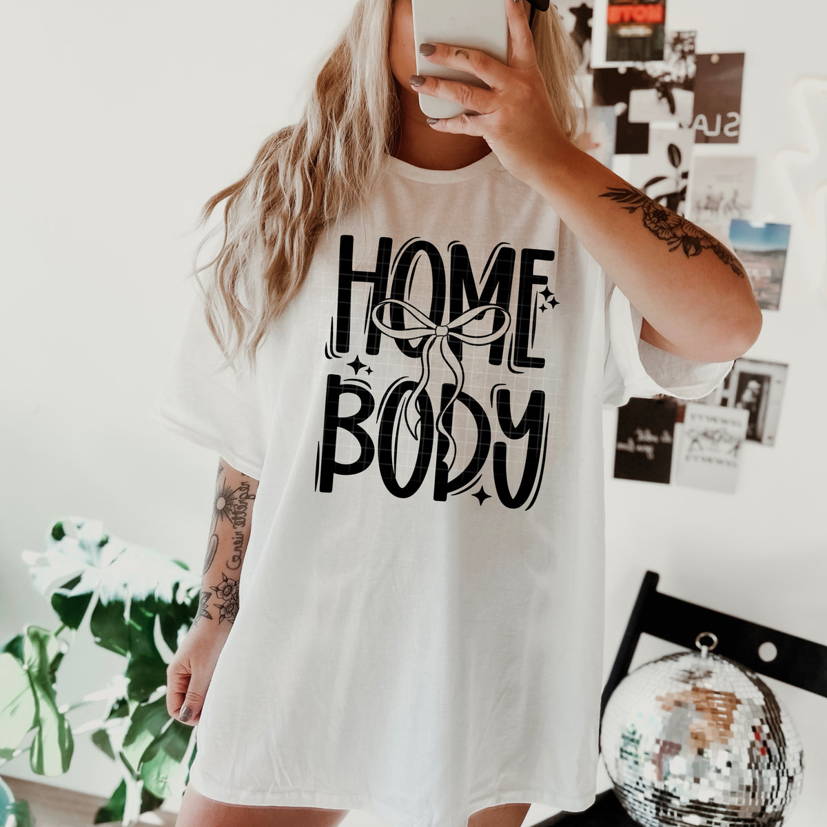 Homebody with bow BLACK (CSC) DTF Transfer