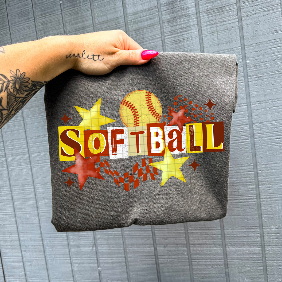 Softball (red and yellow frames) (CSC) DTF Transfer