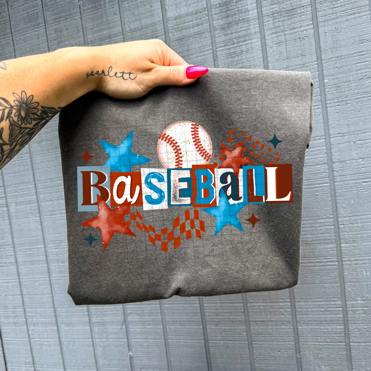 Baseball (blue and red frames) (CSC) DTF Transfer