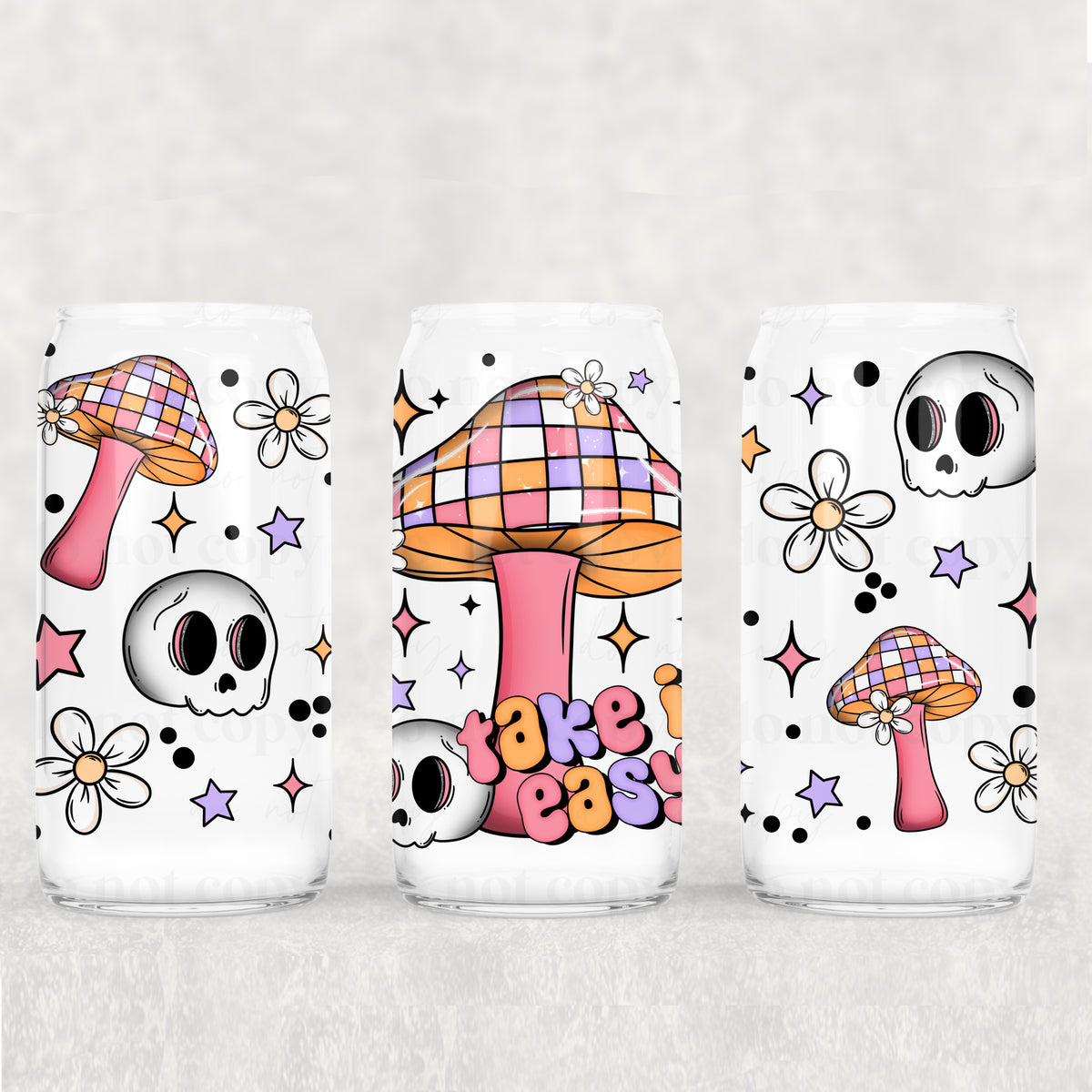 1102 take it easy disco mushroom (CSC) UV DTF WRAP