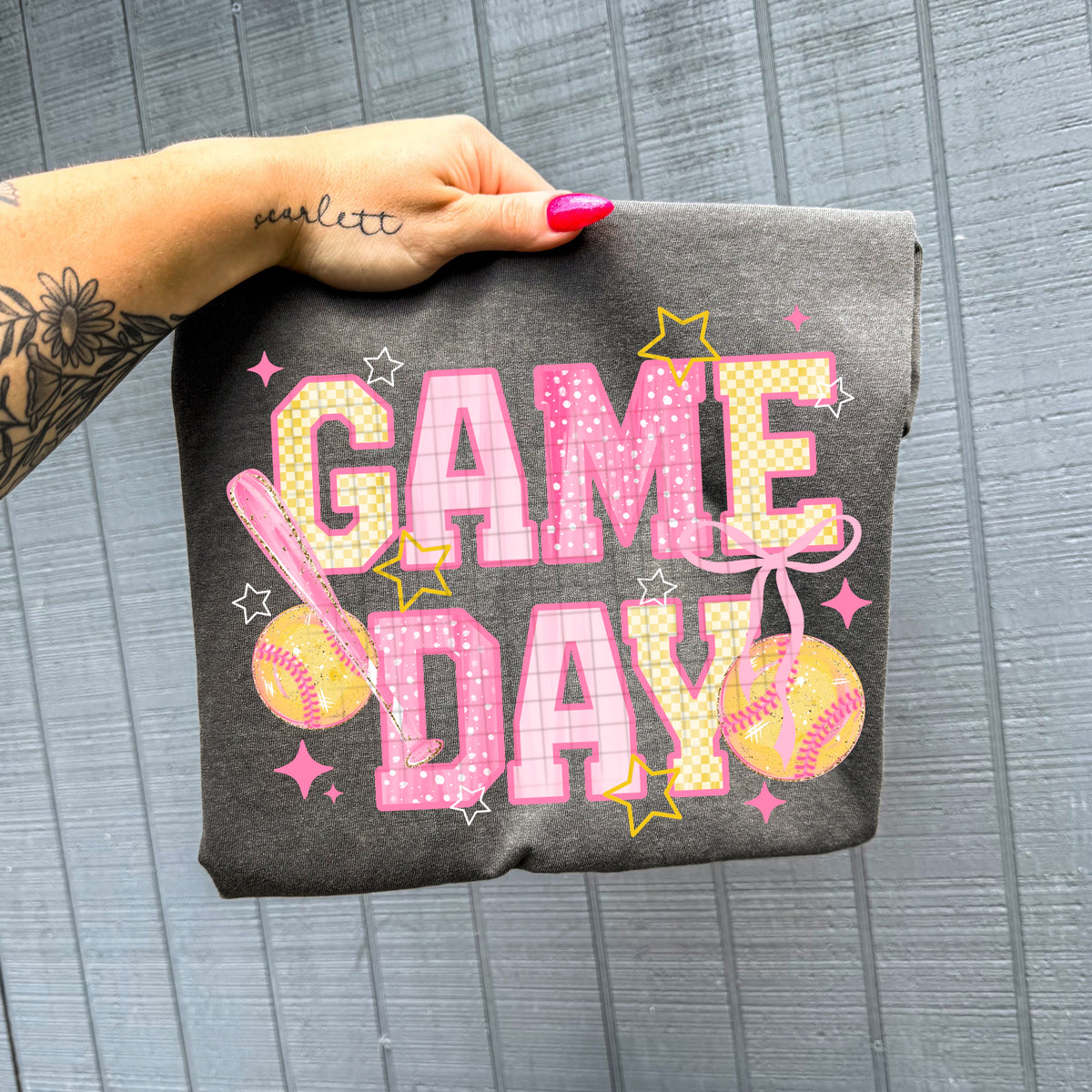 Game day pink and yellow (CSC) DTF Transfer