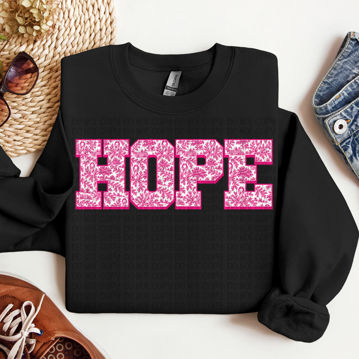 Hope pink florals and ribbon (VP) DTF Transfer
