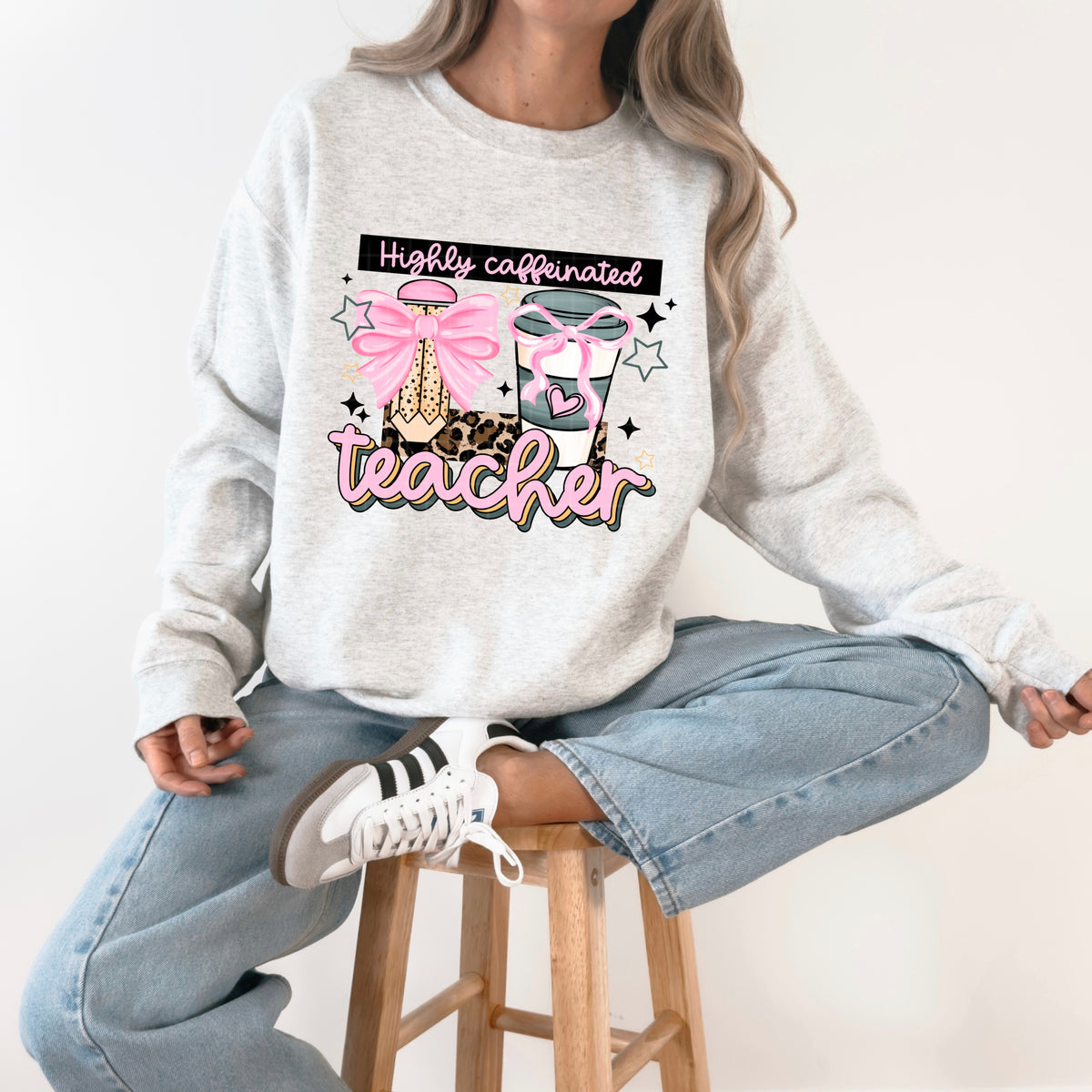 Highly caffeinated teacher (CSC) DTF Transfer