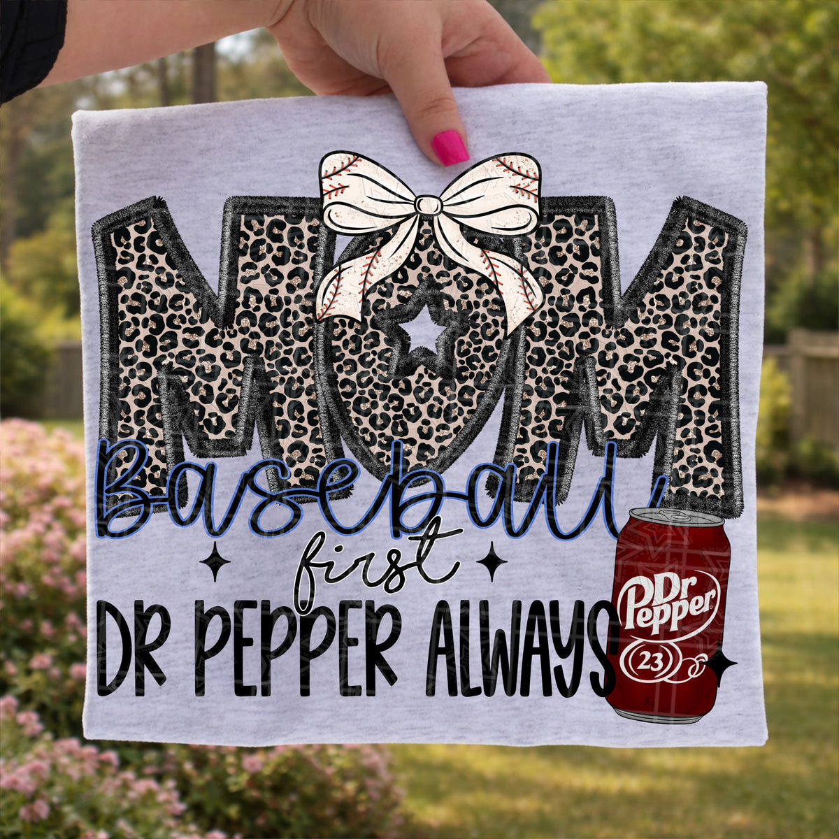 Baseball mom blue letters (soda always) (Virgo) DTF Transfer