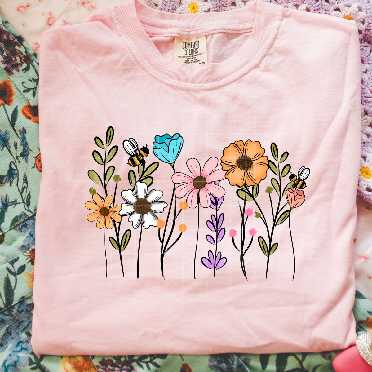 Wildflowers and bees (CSC) DTF Transfer