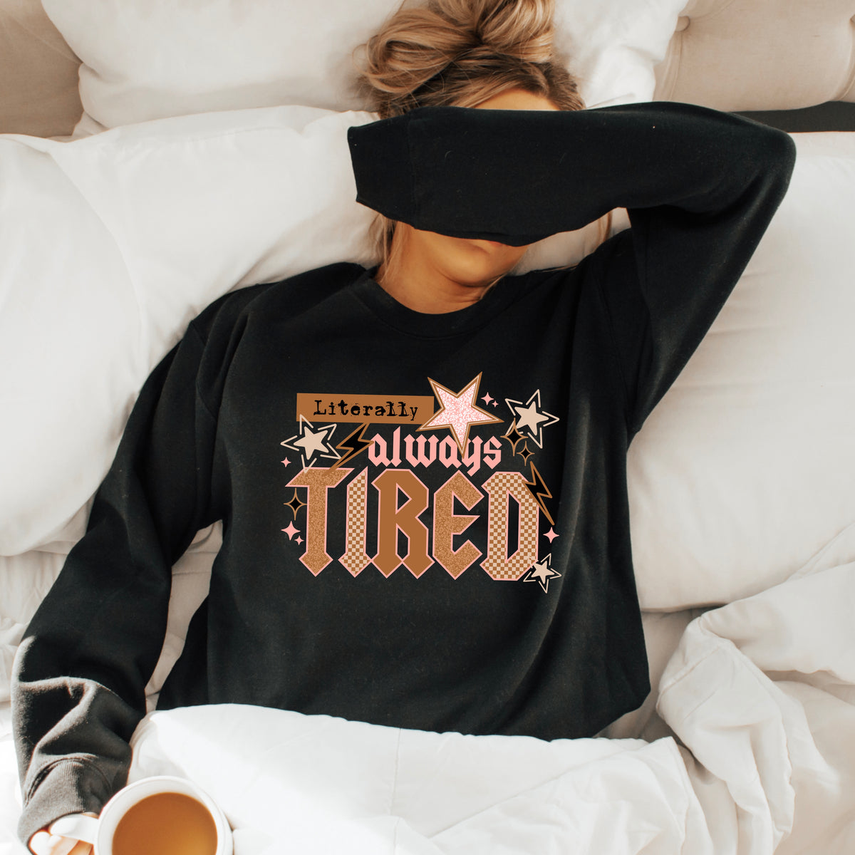 Always tired (lightning bolt and stars) (CSC) DTF Transfer