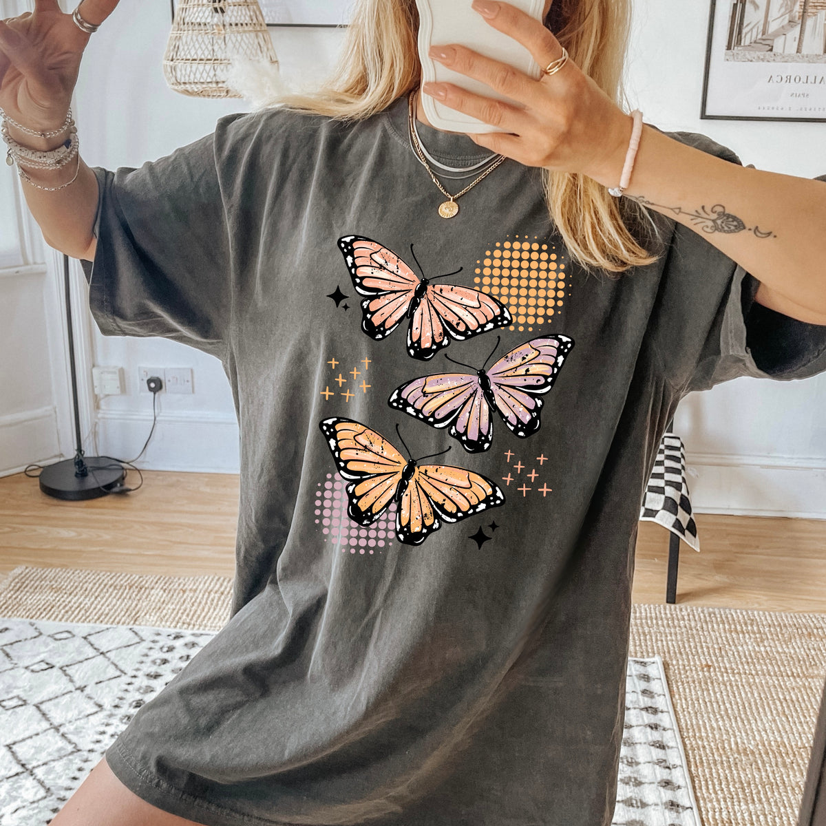 3 Butterflies (Pink,purple,orange) (CSC) DTF Transfer