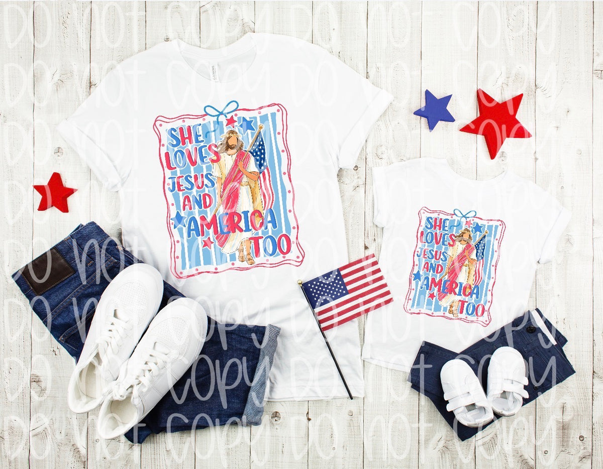 She loves Jesus and America too frame (SSD) DTF Transfer