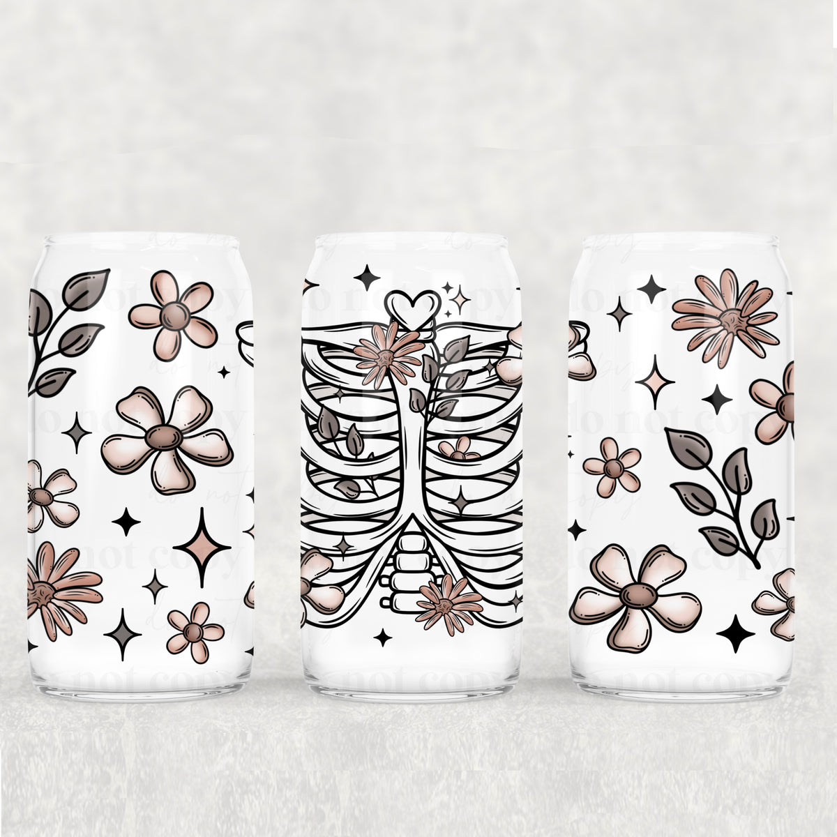 1233 ribs with flowers (CSC) UV DTF WRAP