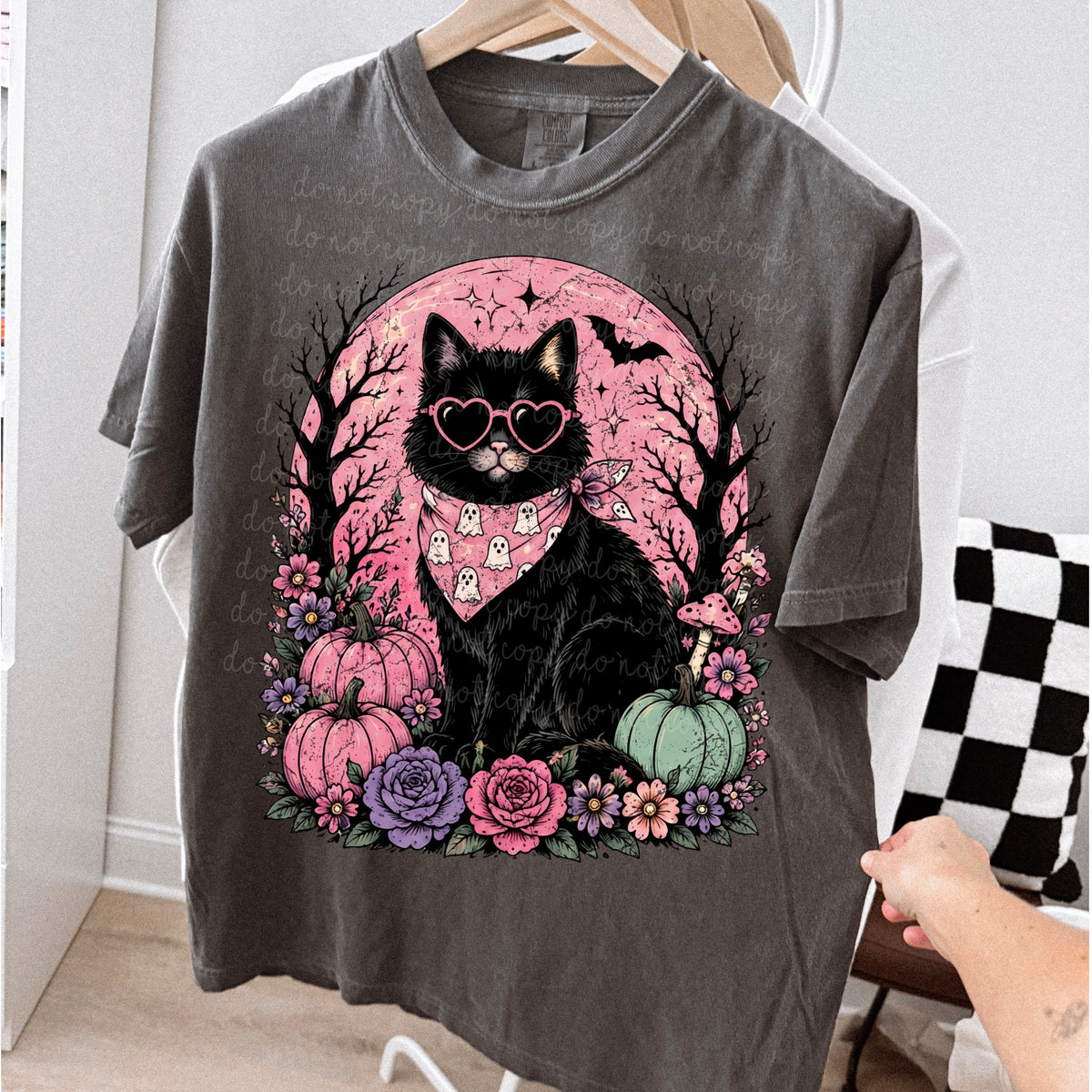 Spooky floral cat (MMD) DTF Transfer
