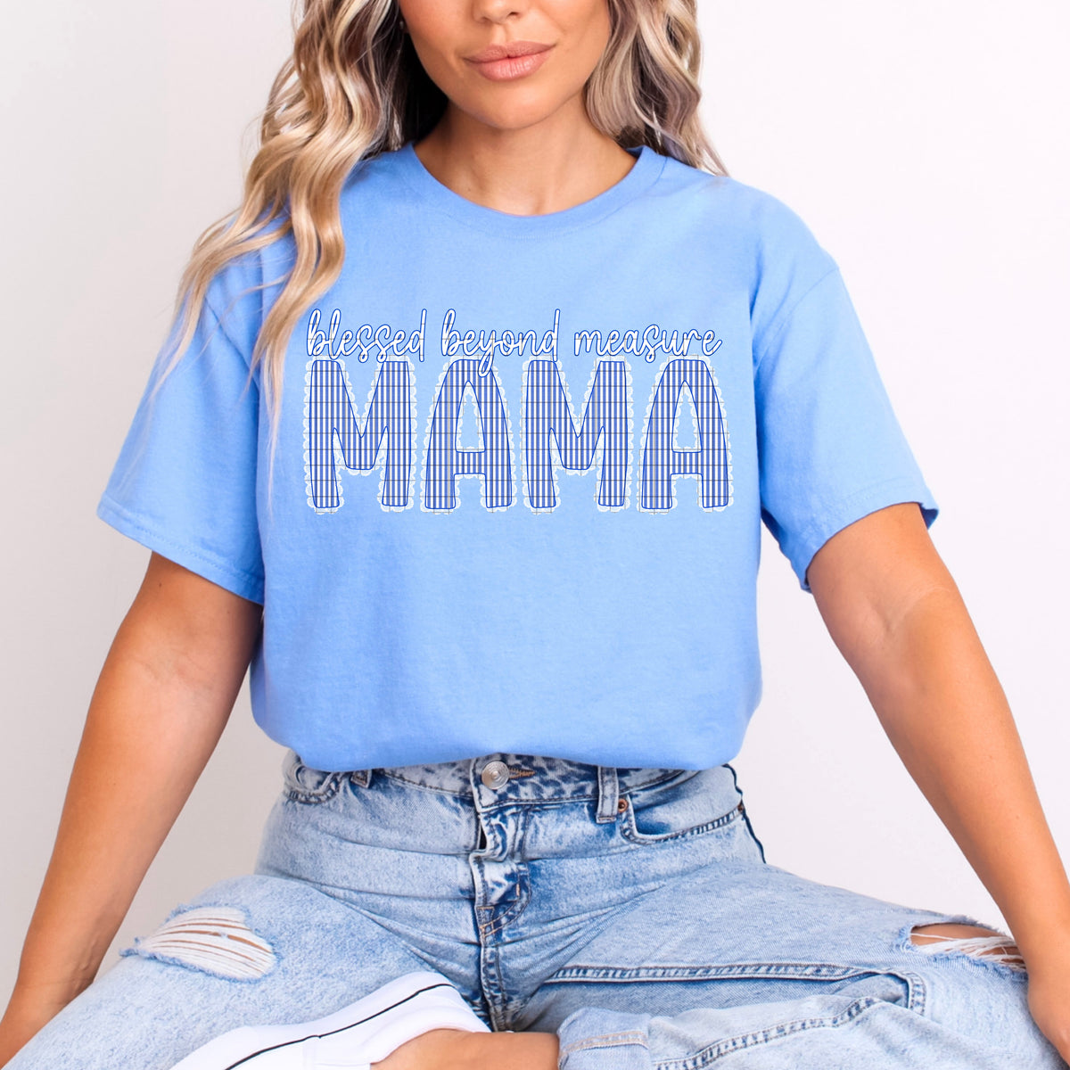 Blessed beyond measures mama seersucker (DD) DTF Transfer