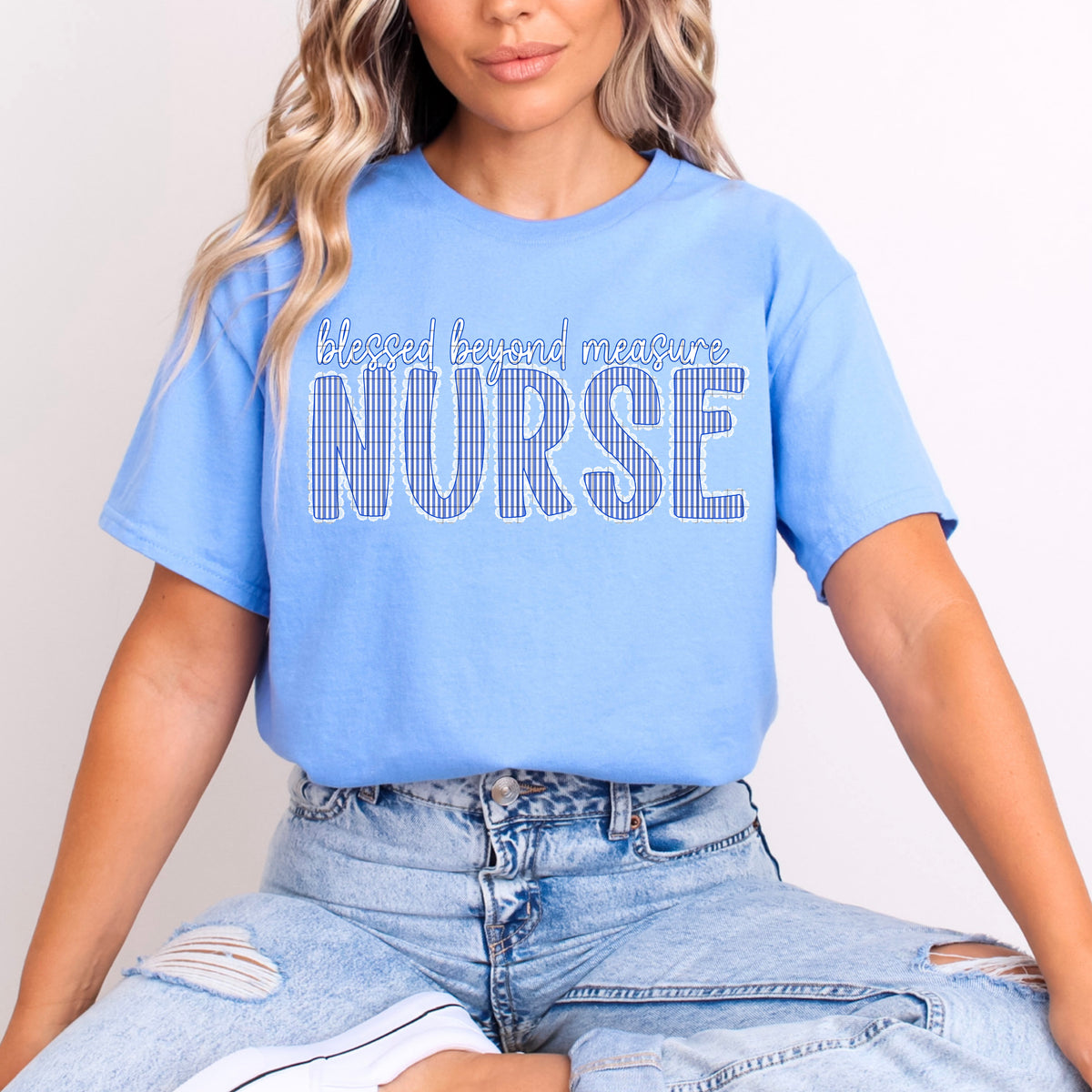 Blessed beyond measures nurse seersucker (DD) DTF Transfer