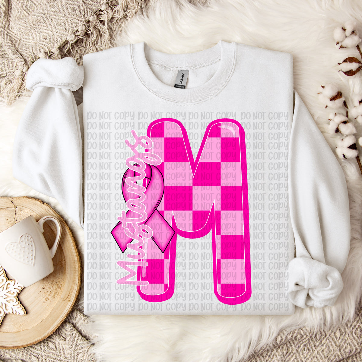 Mustangs checker breast cancer mascot (VP) DTF transfer