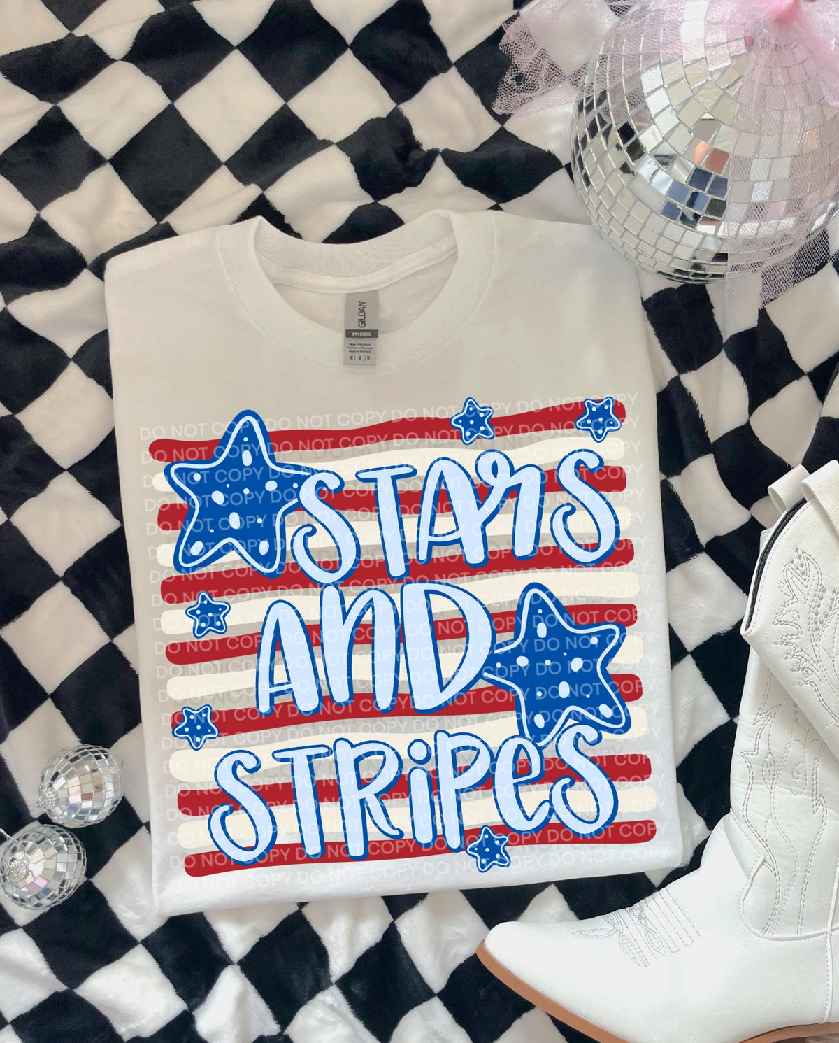 Stars and stripes red and white strips (SCG) DTF Transfer