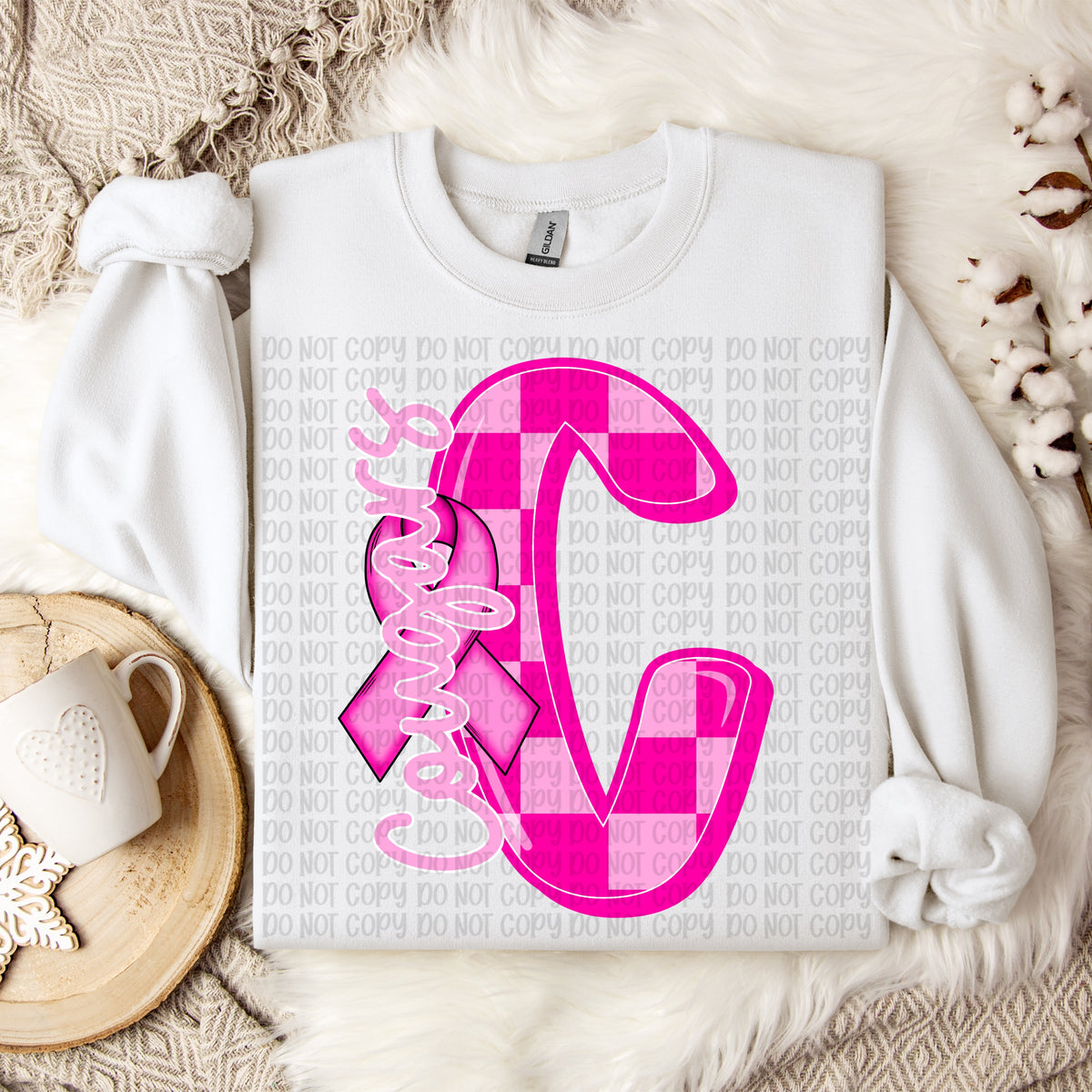 Cougars checker breast cancer mascot (VP) DTF transfer