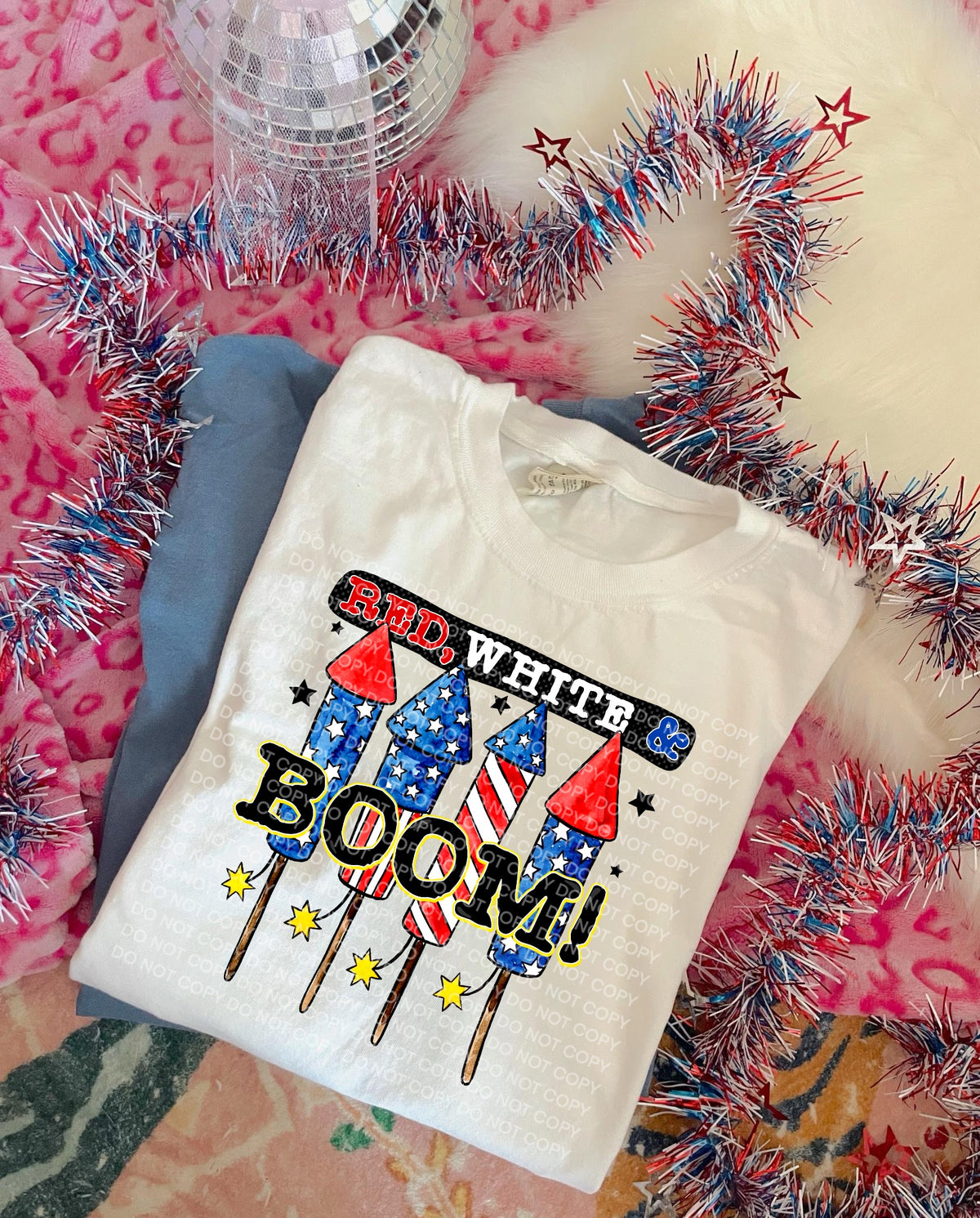 Red white & boom fireworks (SCG) DTF Transfer