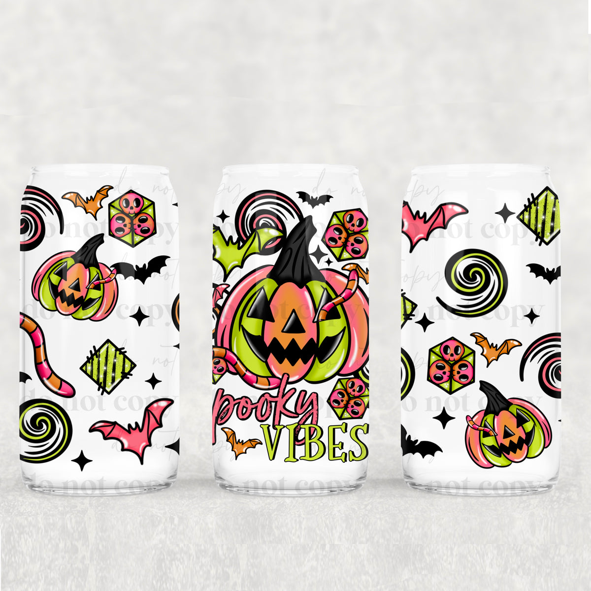1315 spooky vibes neon pumpkin (CSC) UV DTF WRAP