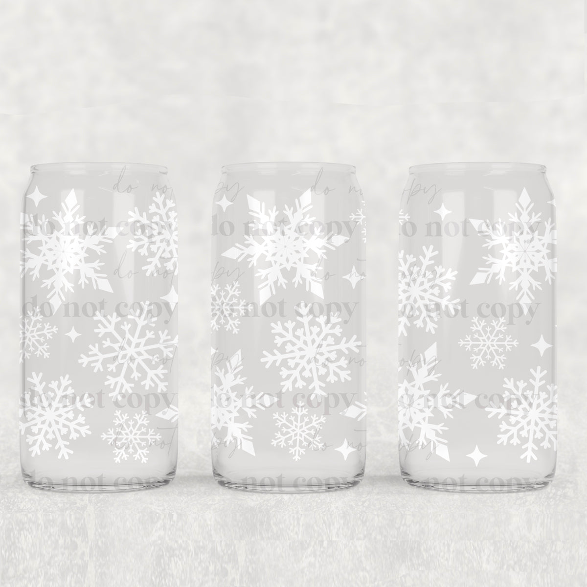 1323 snow flakes (CSC) UV DTF WRAP