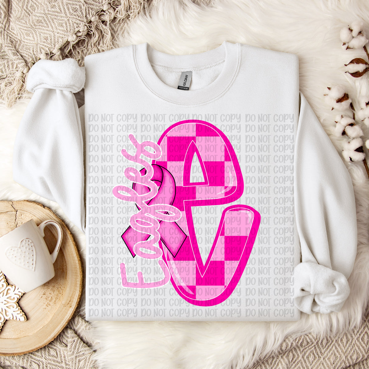 Eagles checker breast cancer mascot (VP) DTF transfer