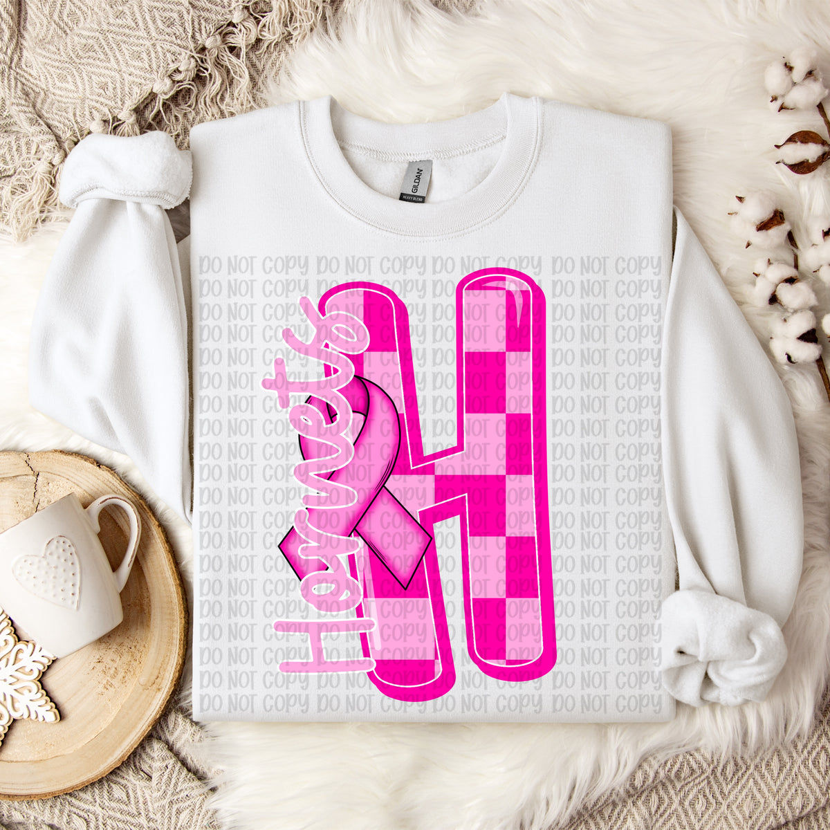 Hornets checker breast cancer mascot (VP) DTF transfer