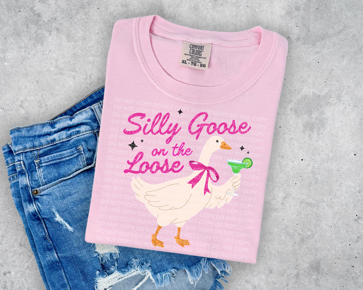 Sily goose on the loose PINK words (SCG) DTF Transfer
