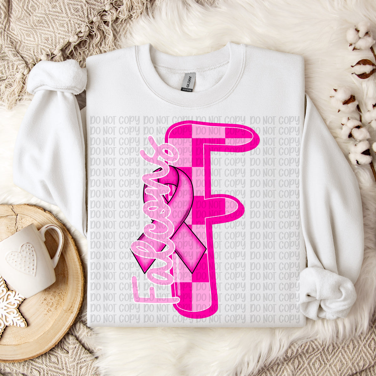 Falcons checker breast cancer mascot (VP) DTF transfer