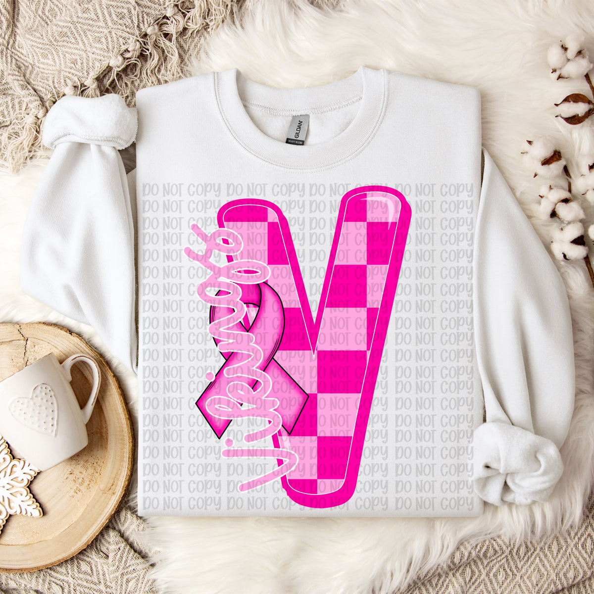 Vikings checker breast cancer mascot (VP) DTF transfer