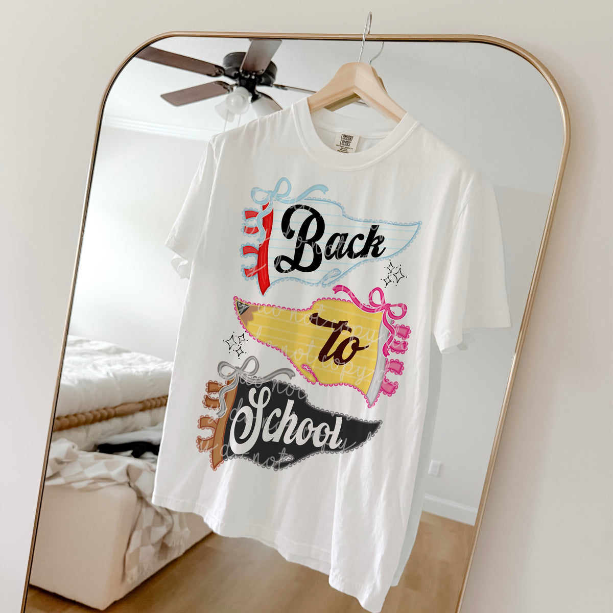 Back to school pendent flag stacked (MMD) DTF Transfer