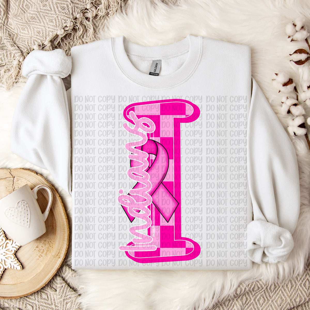 Indians checker breast cancer mascot (VP) DTF transfer